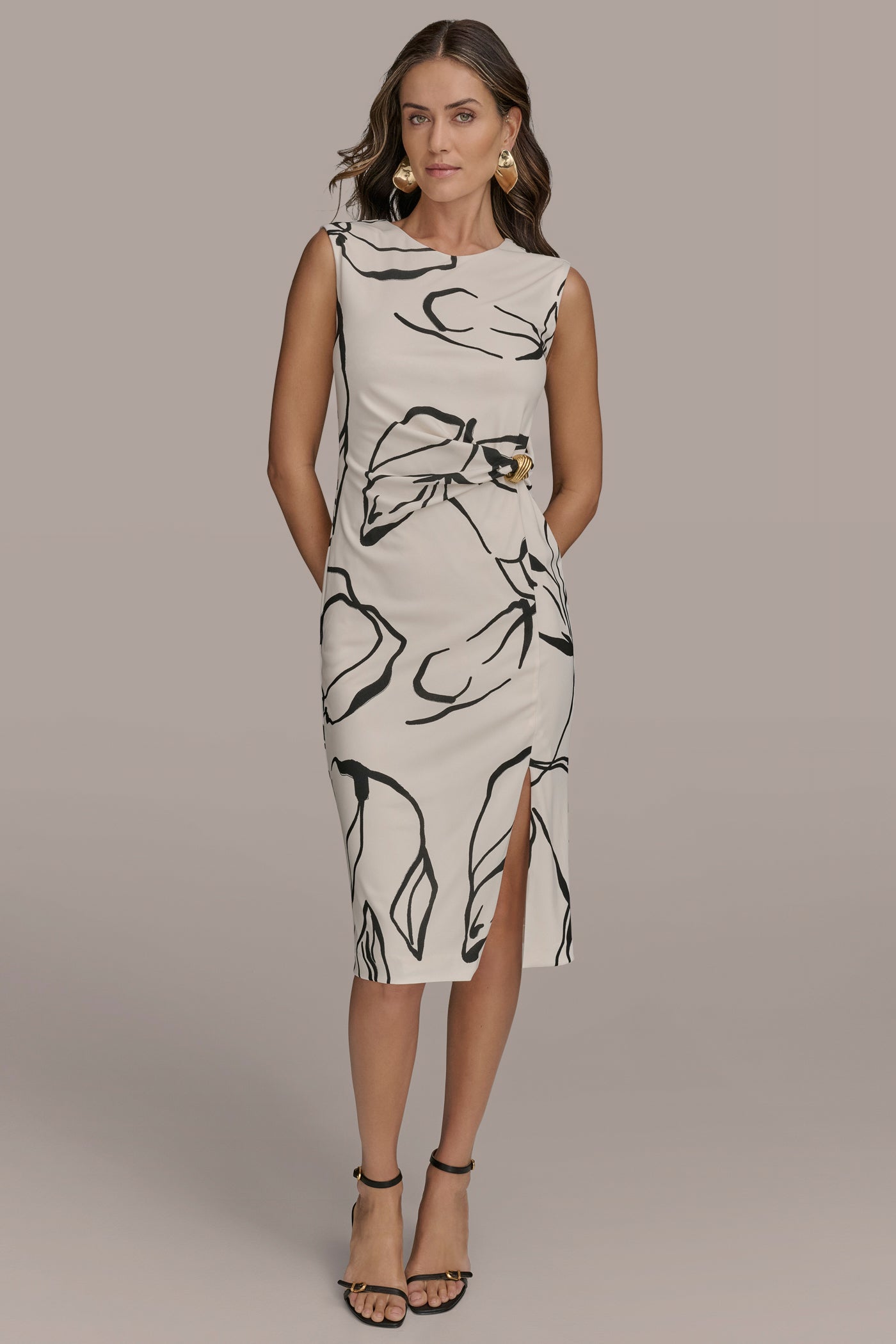 PRINTED GATHERED SHEATH DRESS | View 1 | Cocktail & Party PRINTED GATHERED SHEATH DRESS | View 1 | Cocktail & Party