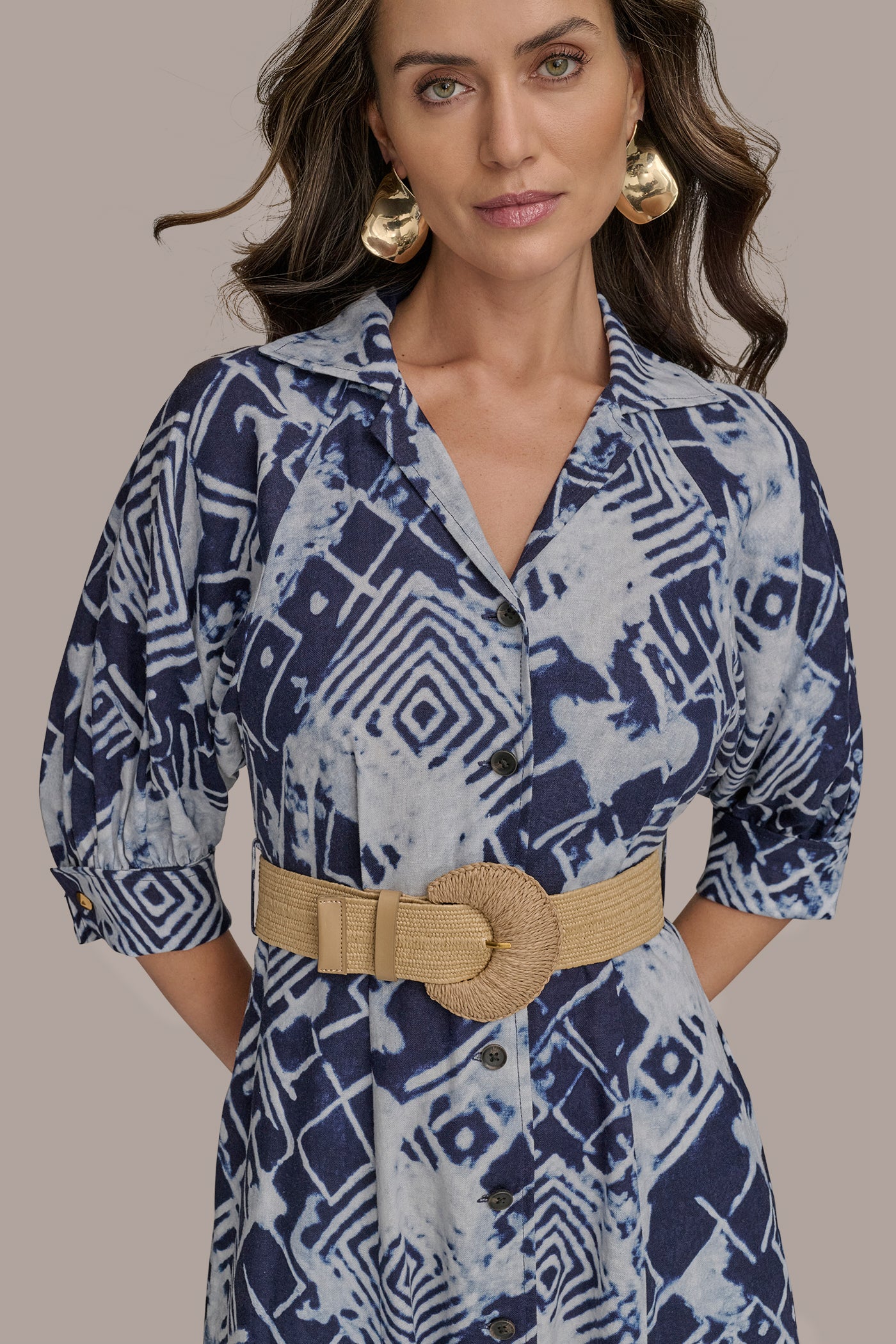 PRINTED LINEN-BLEND MIDI SHIRT DRESS VIEW 6 | Essential Dresses PRINTED LINEN-BLEND MIDI SHIRT DRESS VIEW 6 | Essential Dresses