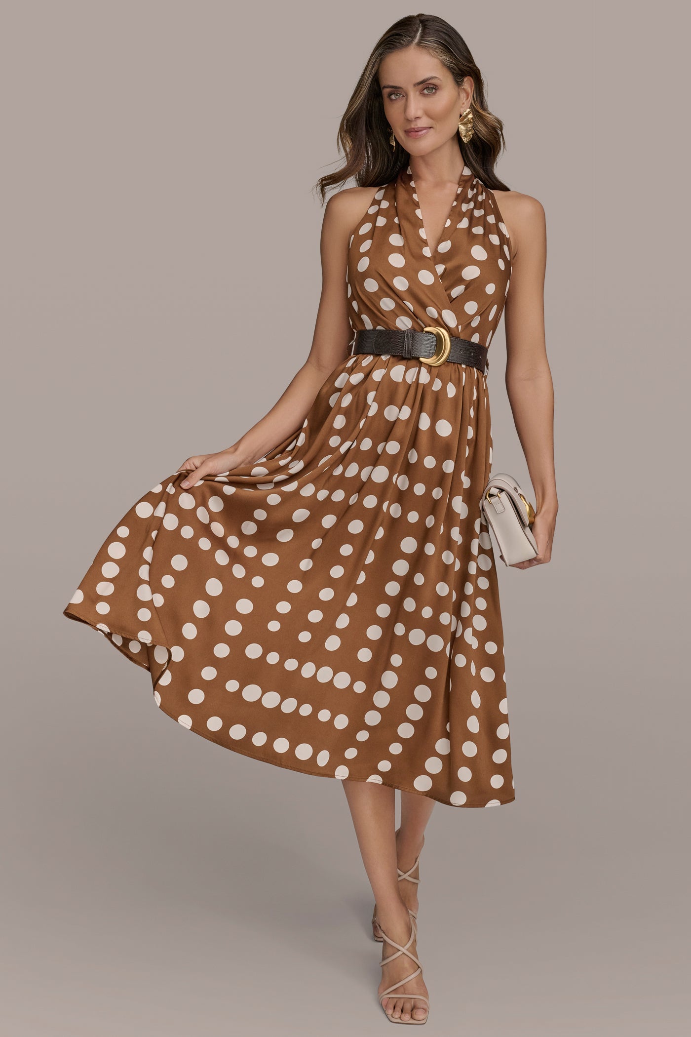 BELTED POLKA-DOT WRAP-EFFECT MIDI DRESS VIEW 4 | Essential Dresses BELTED POLKA-DOT WRAP-EFFECT MIDI DRESS VIEW 4 | Essential Dresses