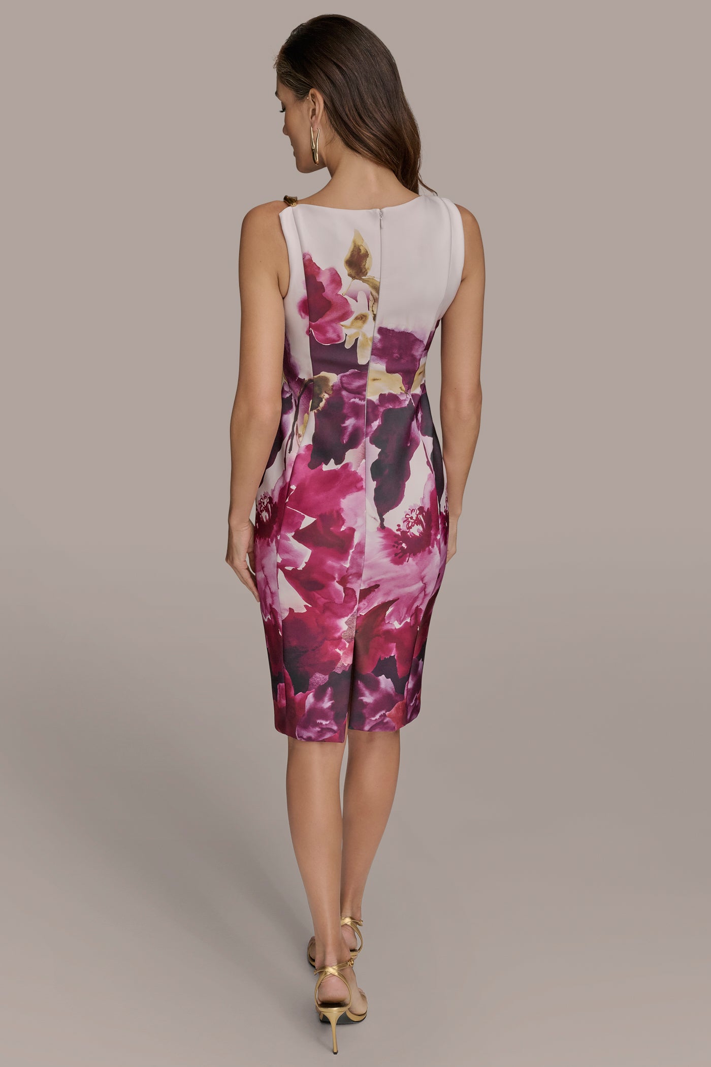 FLORAL GOLD-TRIMMED ONE-SHOULDER SHEATH DRESS | View 2 | Sale Dresses and Jumpsuits FLORAL GOLD-TRIMMED ONE-SHOULDER SHEATH DRESS | View 2 | Sale Dresses and Jumpsuits