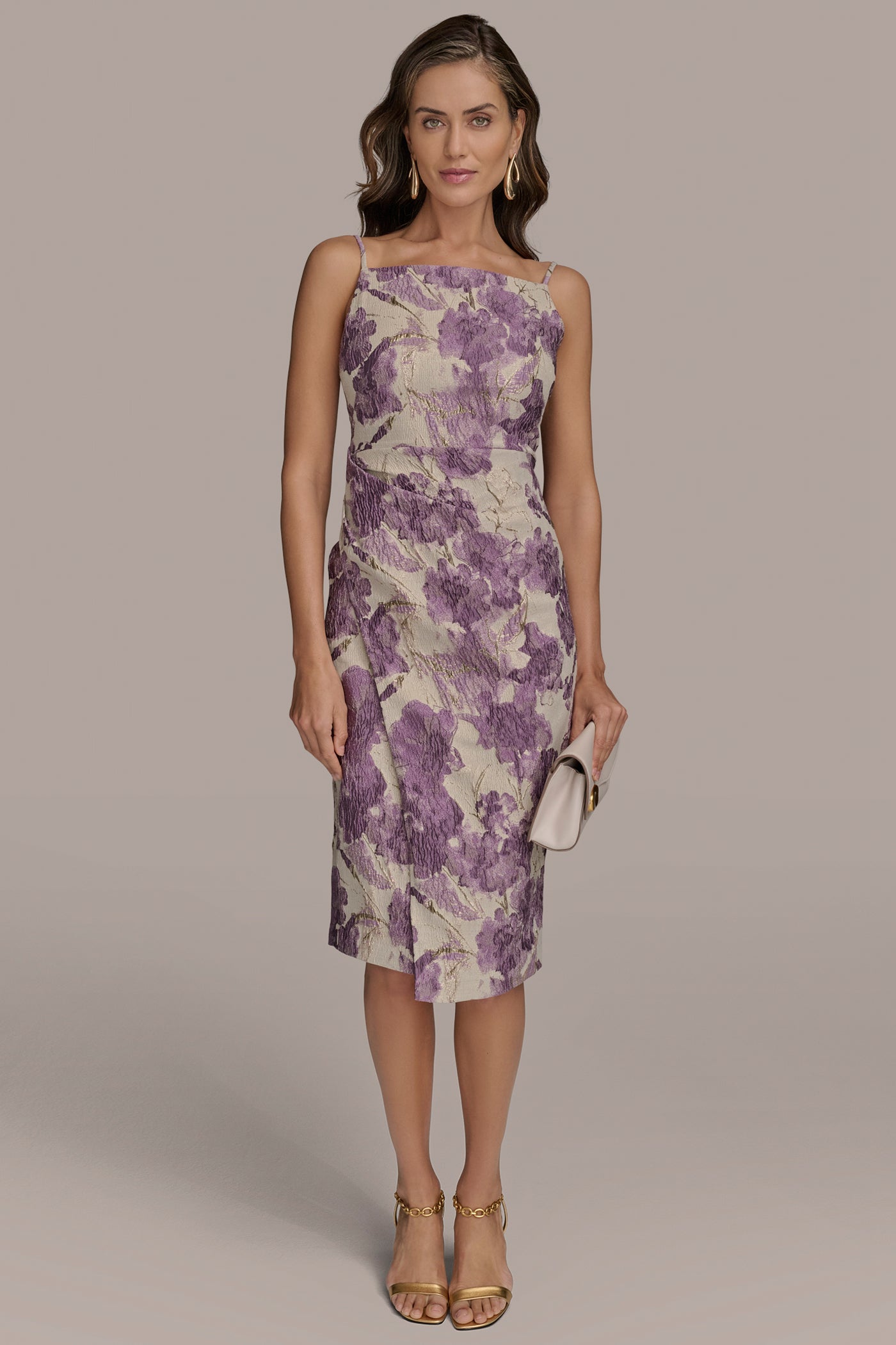 FLORAL BROCADE SHEATH DRESS VIEW 1 FLORAL BROCADE SHEATH DRESS VIEW 1