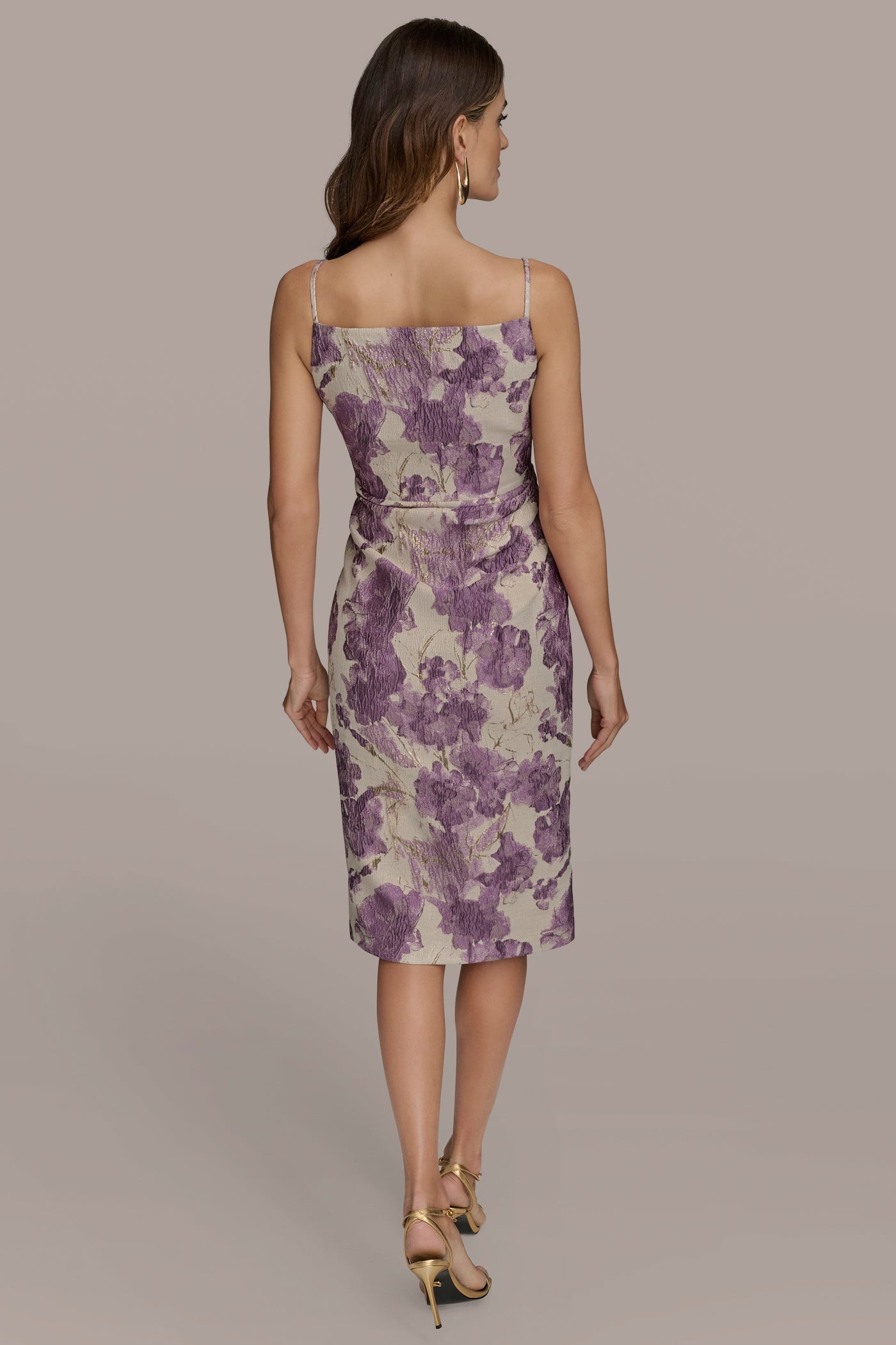FLORAL BROCADE SHEATH DRESS VIEW 2 FLORAL BROCADE SHEATH DRESS VIEW 2