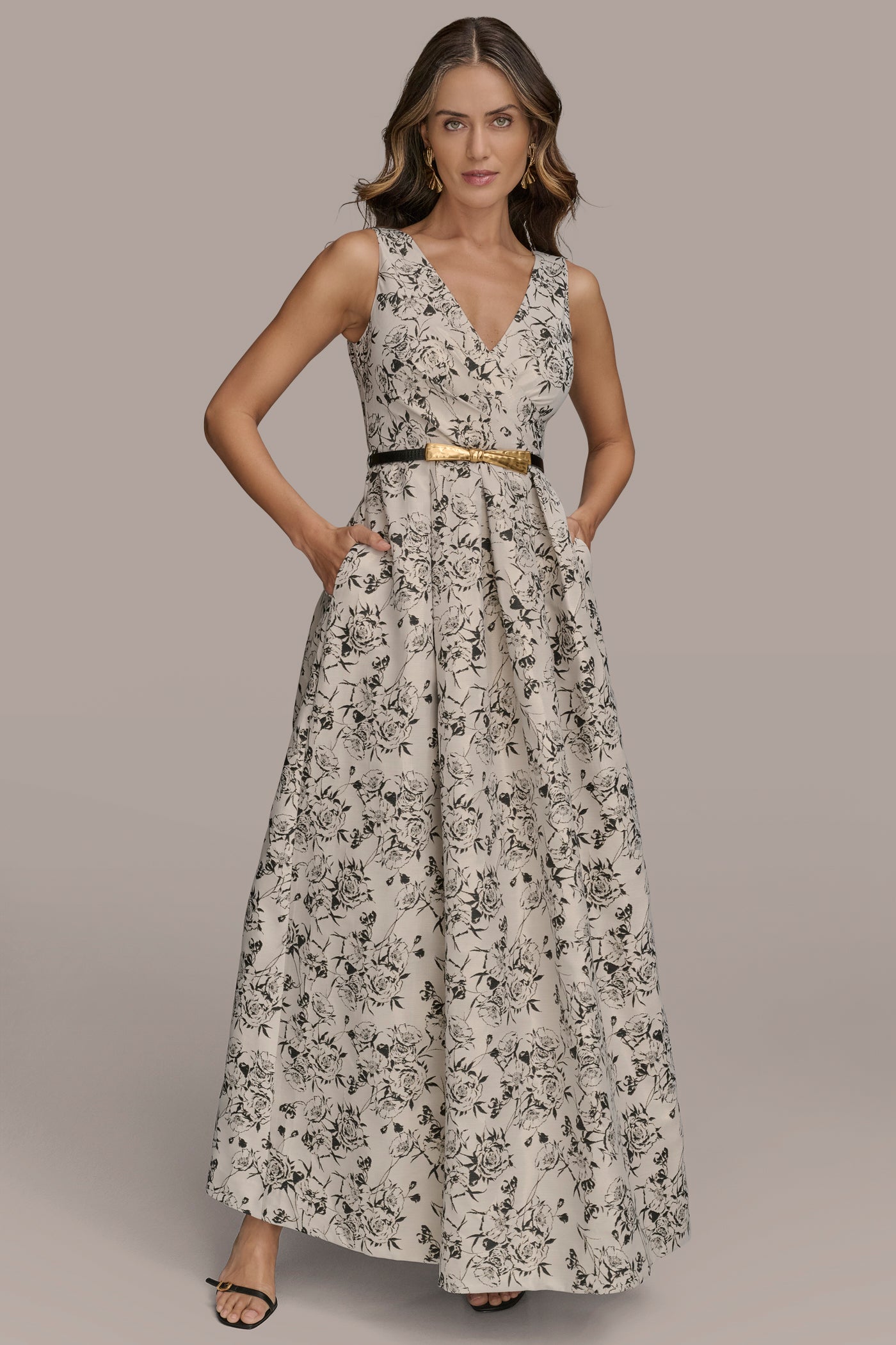 BELTED FLORAL BROCADE BALL GOWN VIEW 4 | Formal & Black Tie BELTED FLORAL BROCADE BALL GOWN VIEW 4 | Formal & Black Tie