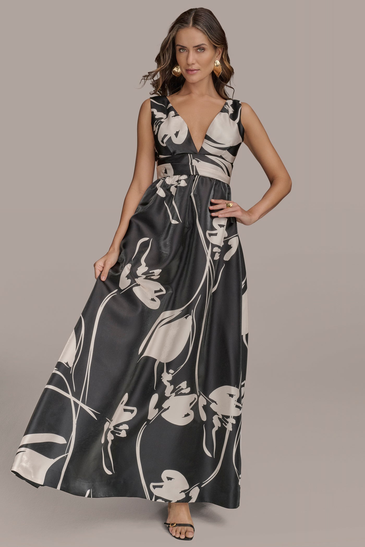 FLORAL SHIMMER MIKADO BALL GOWN VIEW 4 | Black Dresses FLORAL SHIMMER MIKADO BALL GOWN VIEW 4 | Black Dresses