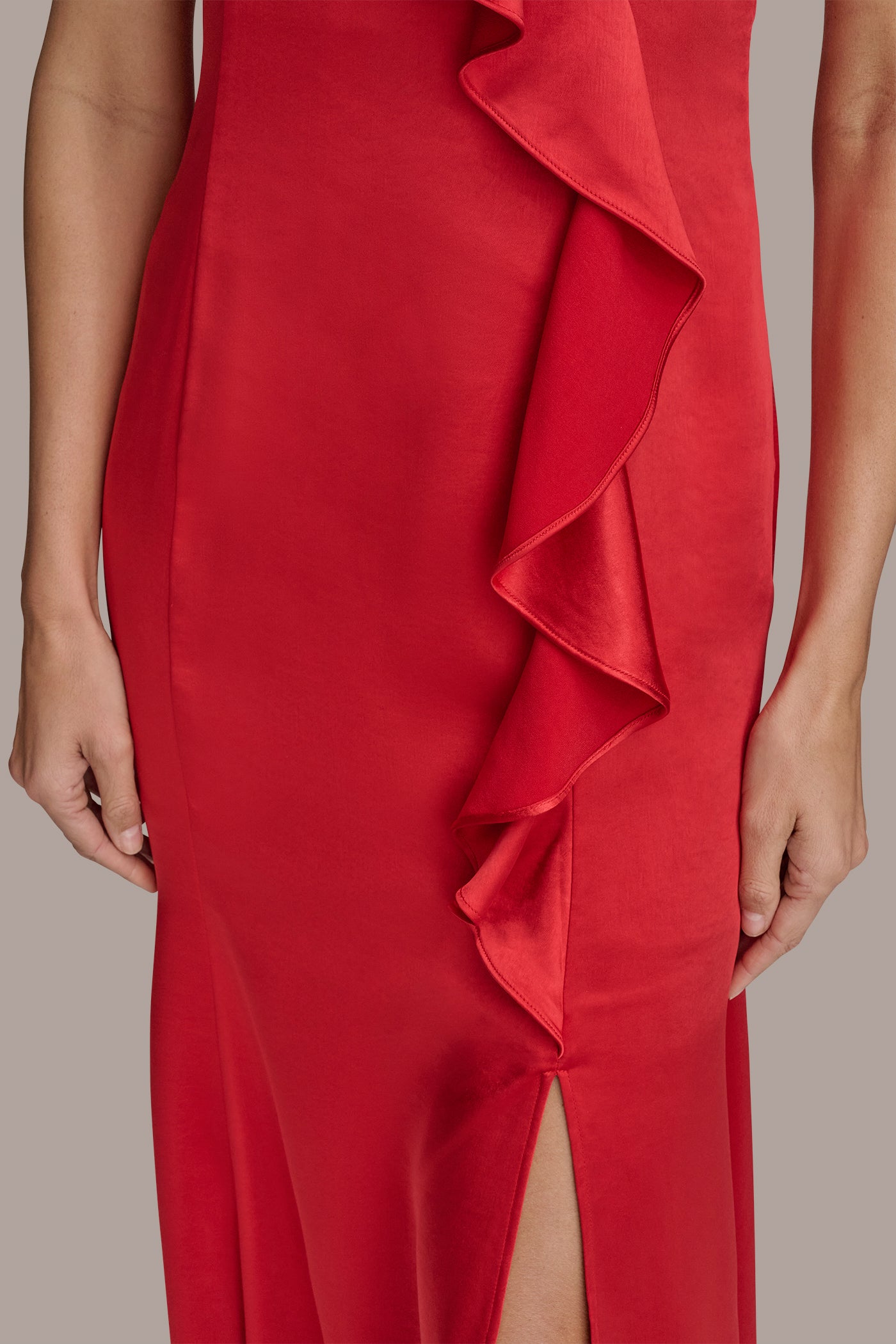 ASYMMETRIC RUFFLE SATIN GOWN VIEW 6 | Formal & Black Tie ASYMMETRIC RUFFLE SATIN GOWN VIEW 6 | Formal & Black Tie