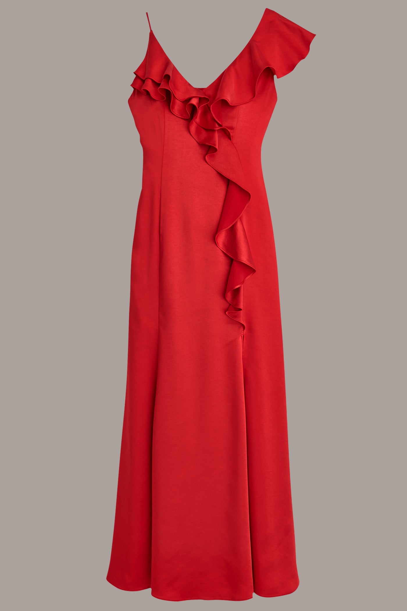 ASYMMETRIC RUFFLE SATIN GOWN VIEW 8 | Formal & Black Tie ASYMMETRIC RUFFLE SATIN GOWN VIEW 8 | Formal & Black Tie