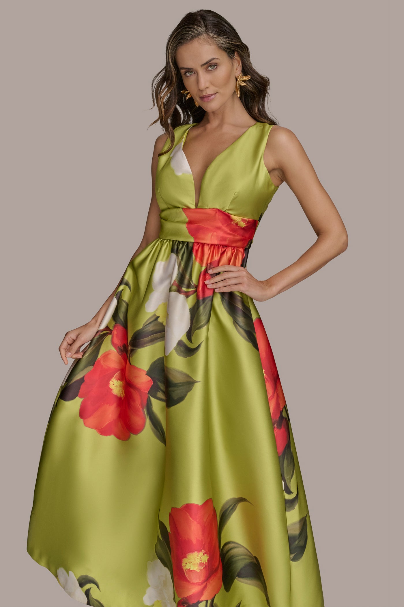 FLORAL MIKADO GOWN VIEW 6 FLORAL MIKADO GOWN VIEW 6