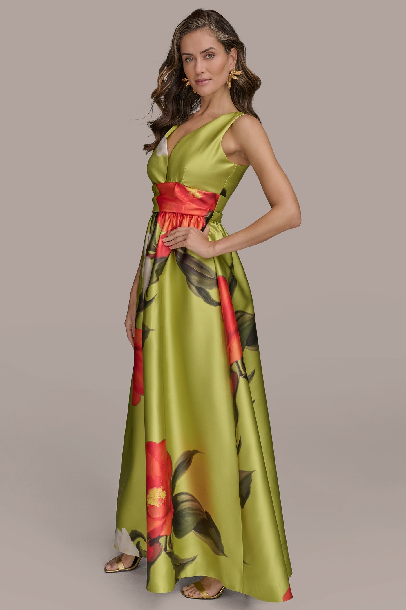 FLORAL MIKADO GOWN VIEW 3 FLORAL MIKADO GOWN VIEW 3
