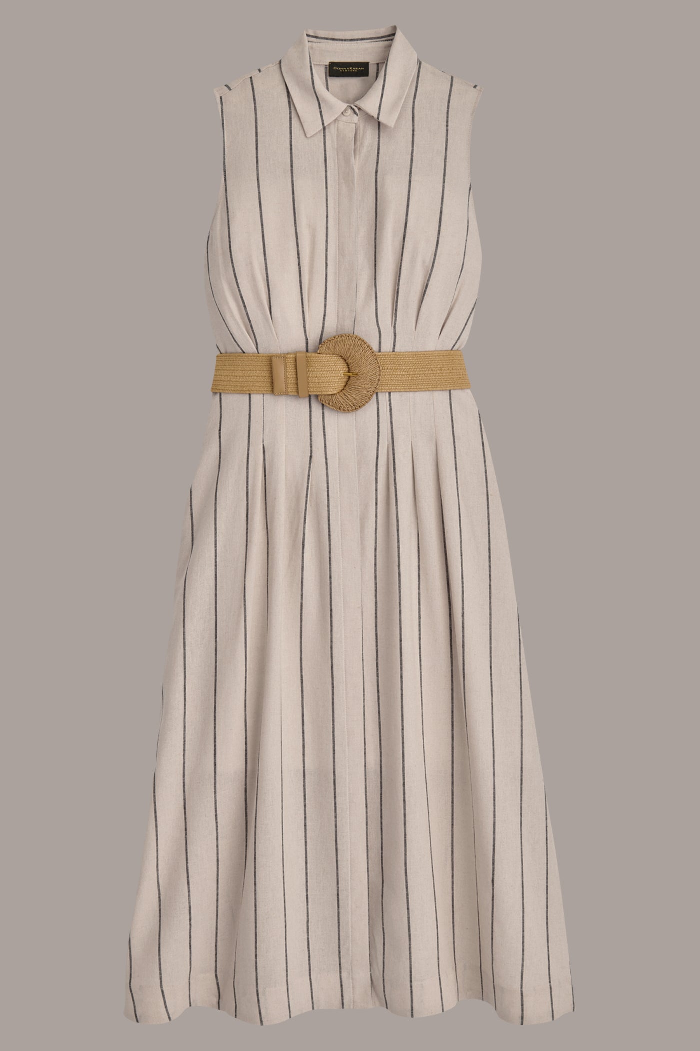 STRIPED LINEN-BLEND MIDI DRESS VIEW 7 | Essential Dresses STRIPED LINEN-BLEND MIDI DRESS VIEW 7 | Essential Dresses