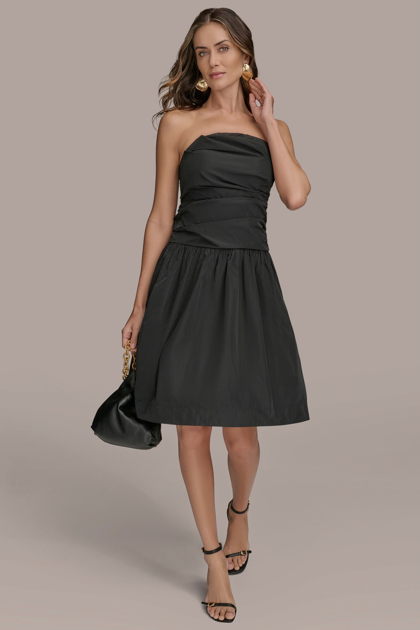 GATHERED FIT AND FLARE COCKTAIL DRESS VIEW 4 GATHERED FIT AND FLARE COCKTAIL DRESS VIEW 4