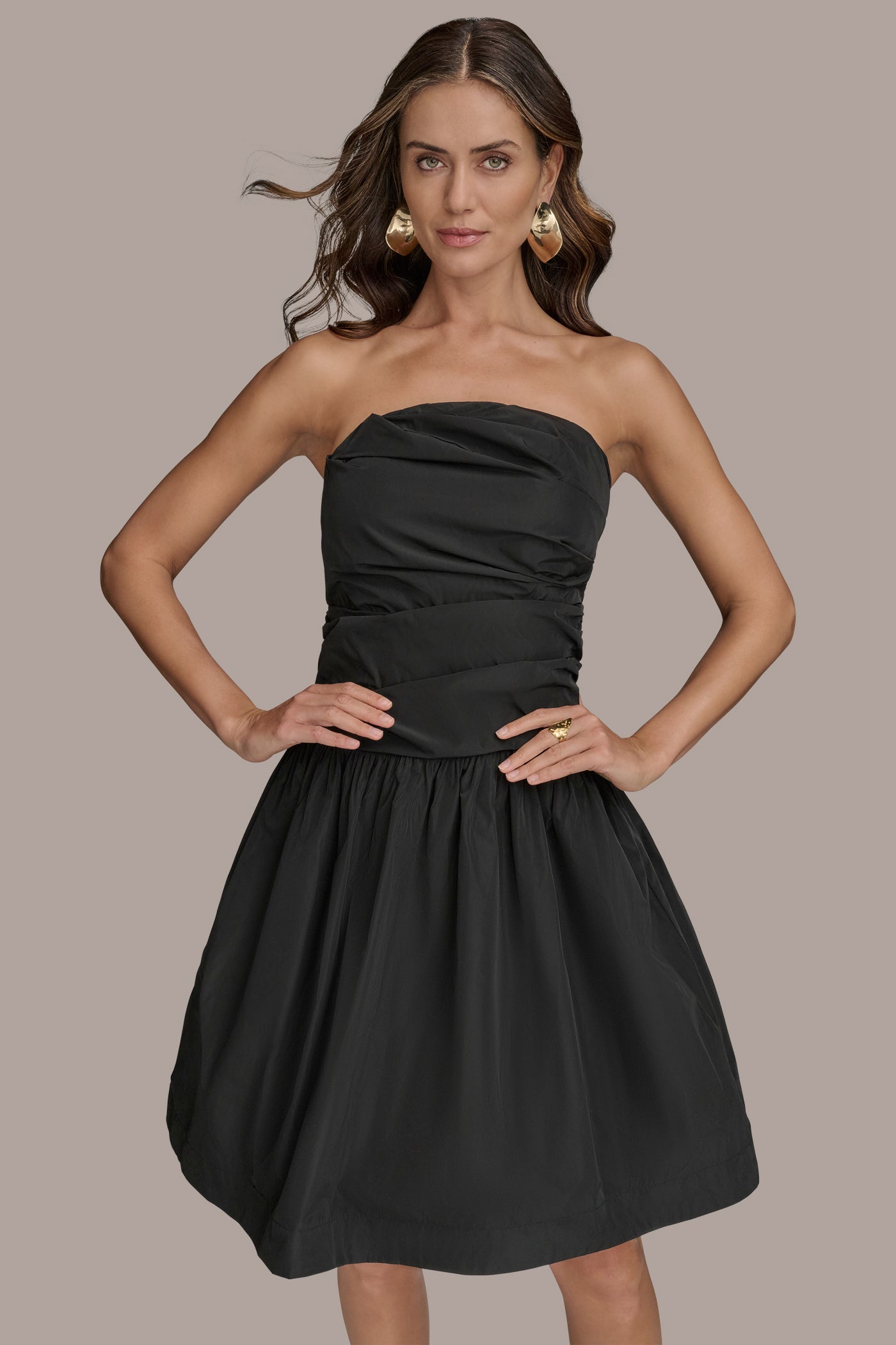 GATHERED FIT AND FLARE COCKTAIL DRESS VIEW 5 GATHERED FIT AND FLARE COCKTAIL DRESS VIEW 5