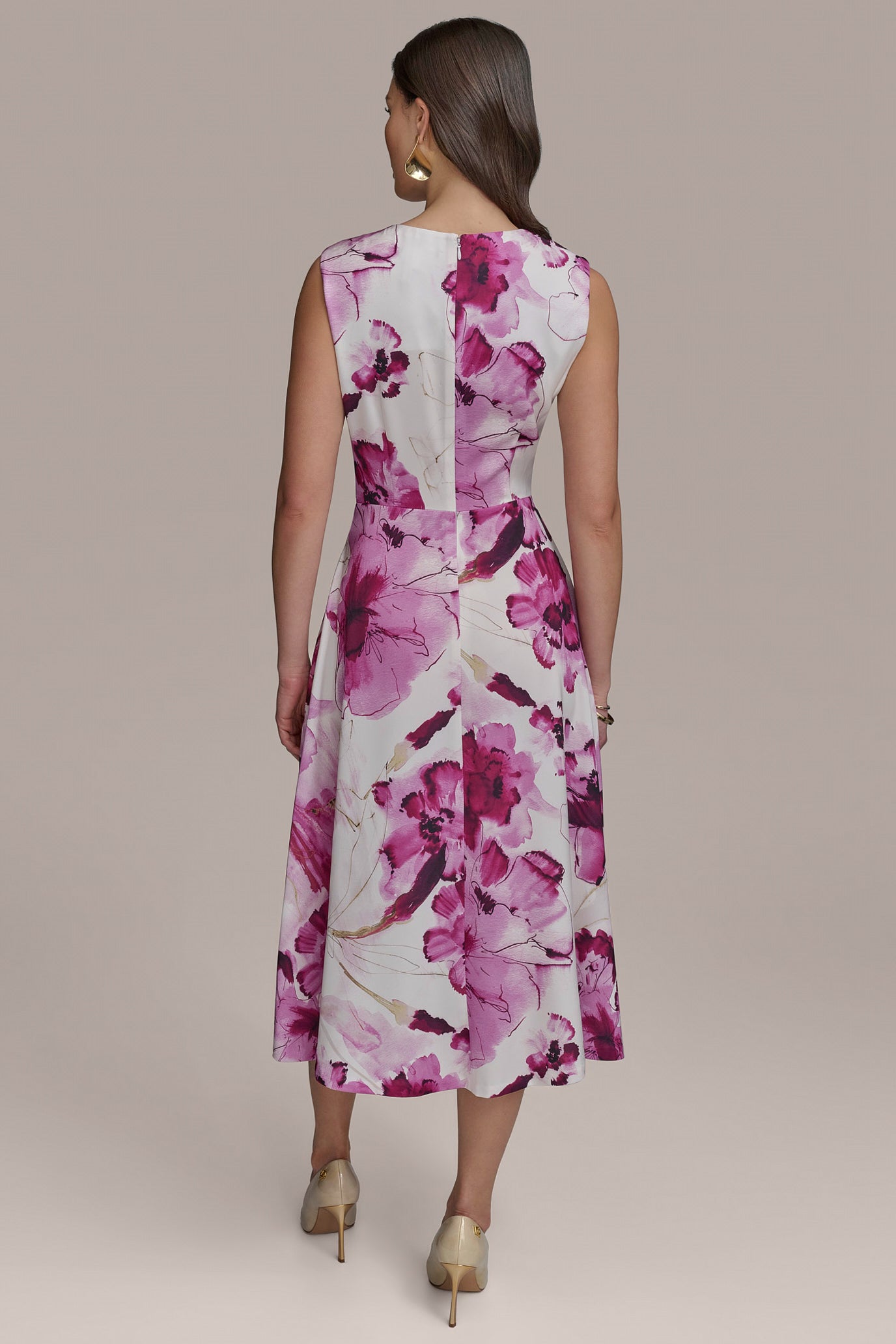 FLORAL SATIN GATHERED A-LINE DRESS | View 2 | Formal & Black Tie FLORAL SATIN GATHERED A-LINE DRESS | View 2 | Formal & Black Tie