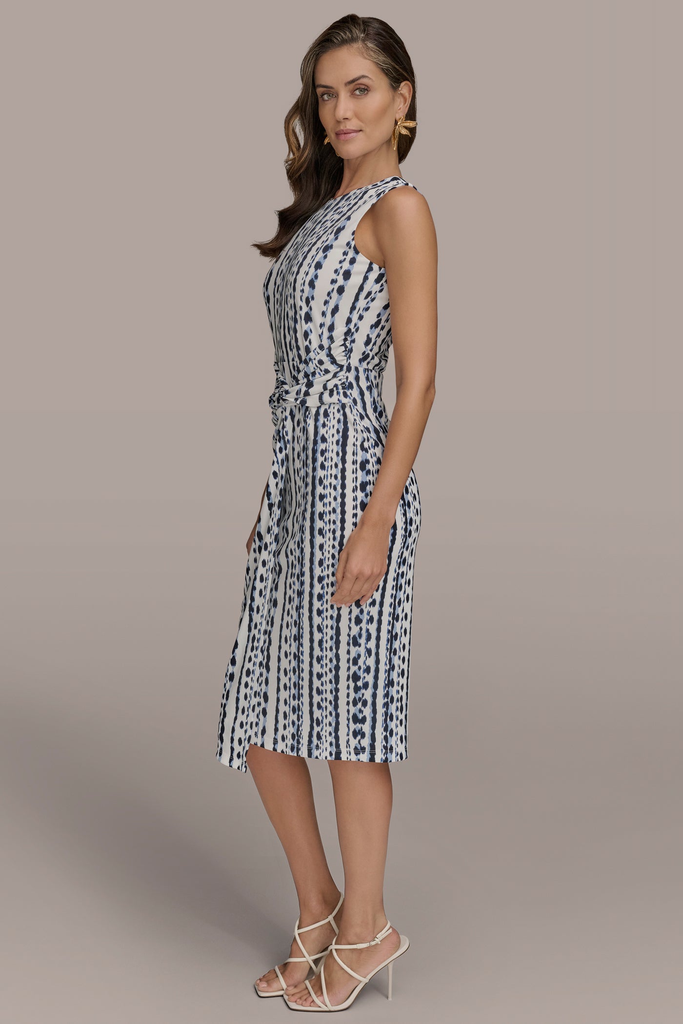 ABSTRACT PRINT GATHERED SHEATH DRESS VIEW 3 | Clothing ABSTRACT PRINT GATHERED SHEATH DRESS VIEW 3 | Clothing