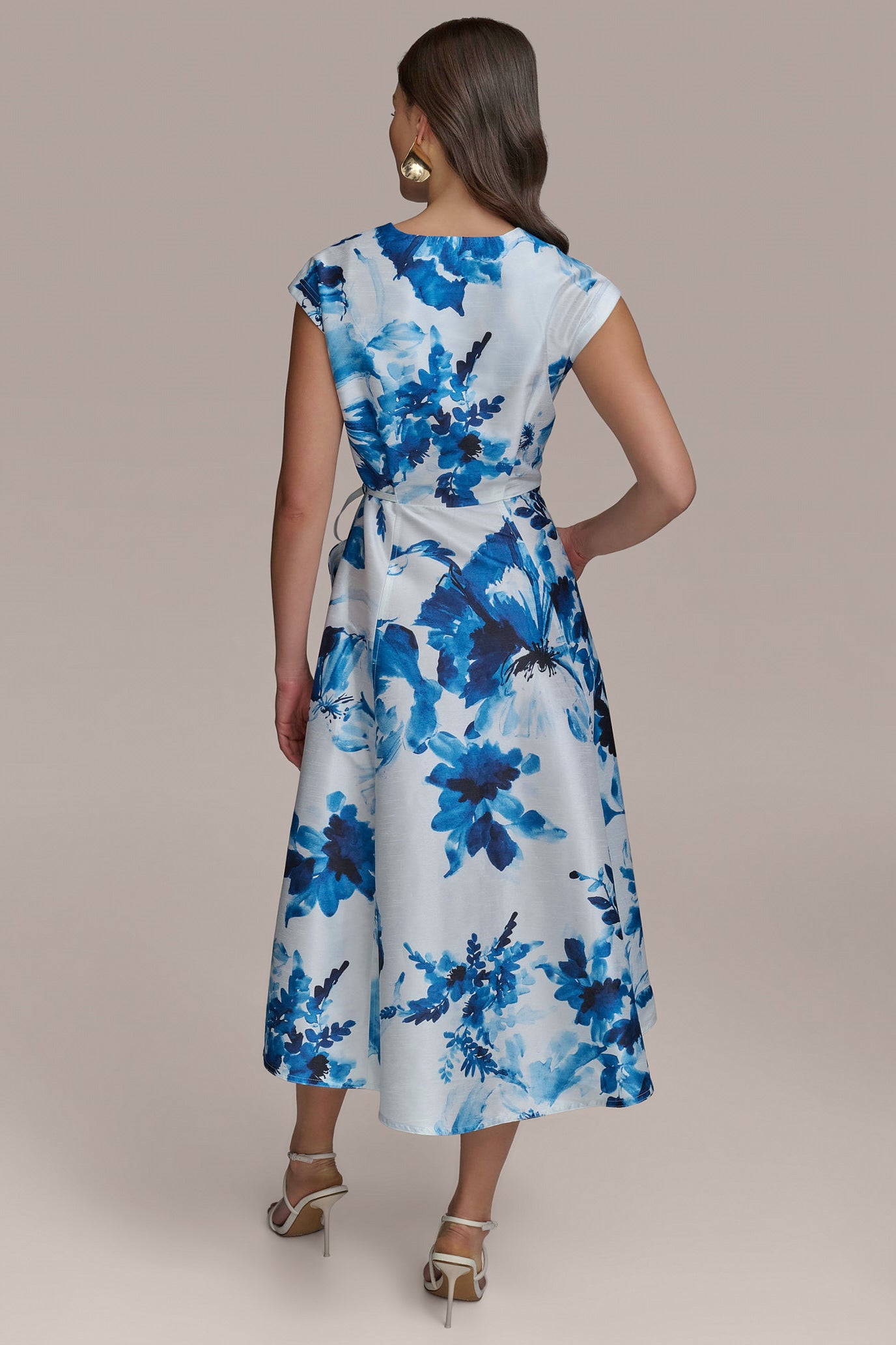 FLORAL DUPIONI MIDI WRAP DRESS | View 2 | Essential Dresses FLORAL DUPIONI MIDI WRAP DRESS | View 2 | Essential Dresses