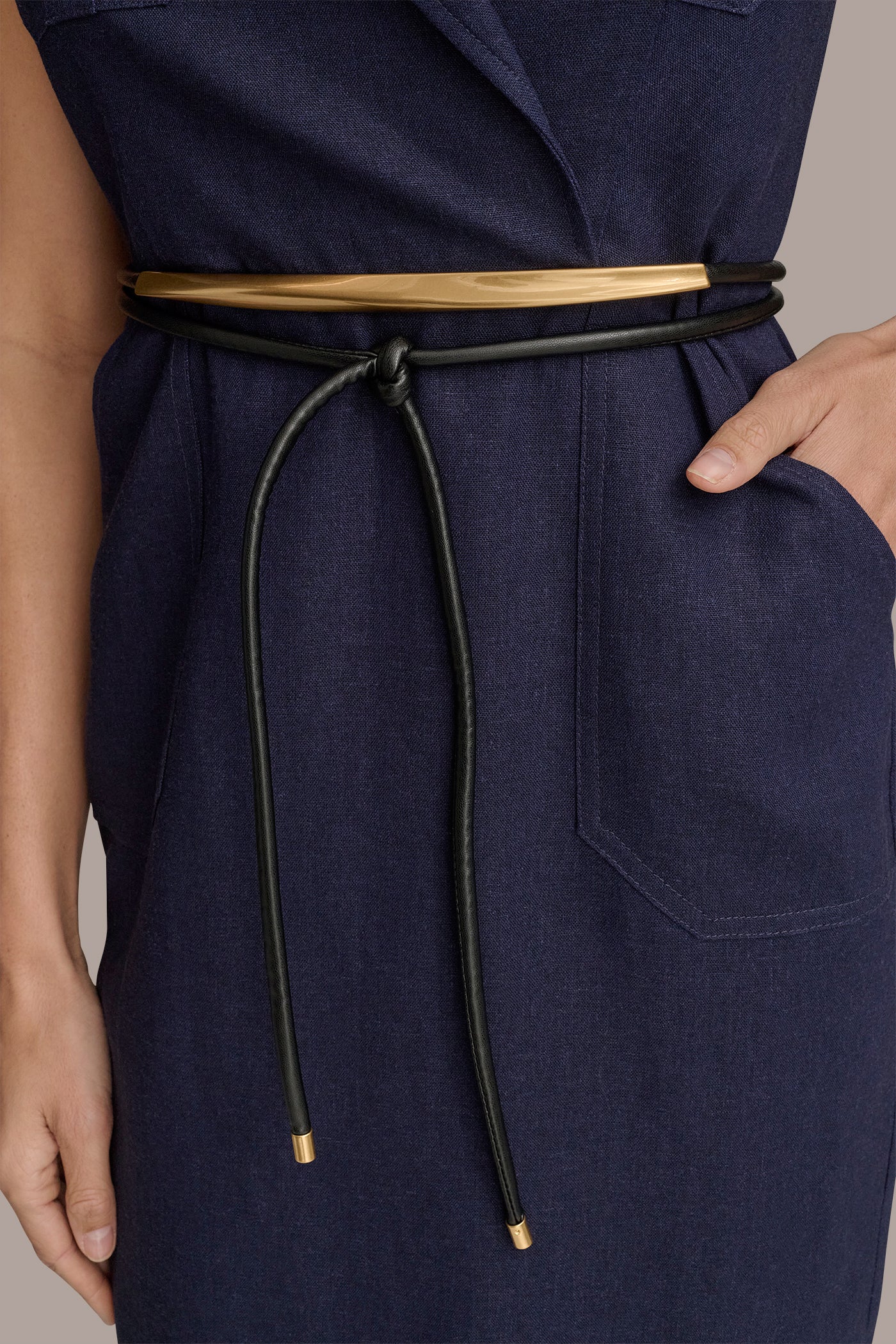BELTED LINEN-BLEND MOTO SHEATH DRESS VIEW 7 | Essential Dresses BELTED LINEN-BLEND MOTO SHEATH DRESS VIEW 7 | Essential Dresses