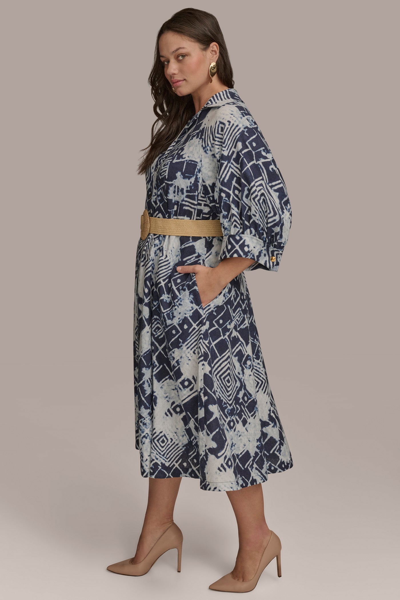 PRINTED LINEN-BLEND MIDI SHIRT DRESS VIEW 13 | Essential Dresses PRINTED LINEN-BLEND MIDI SHIRT DRESS VIEW 13 | Essential Dresses