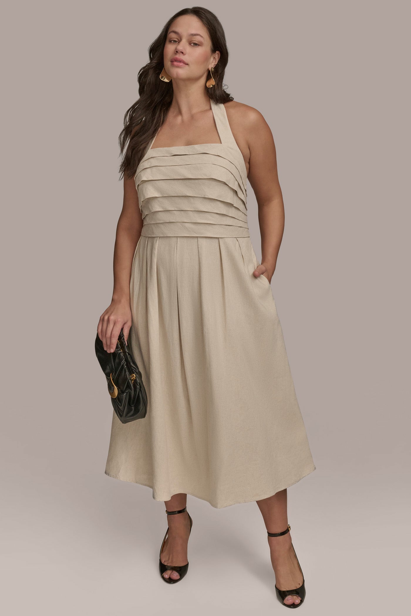 PLEATED HALTERNECK MIDI DRESS VIEW 13 | Essential Dresses PLEATED HALTERNECK MIDI DRESS VIEW 13 | Essential Dresses