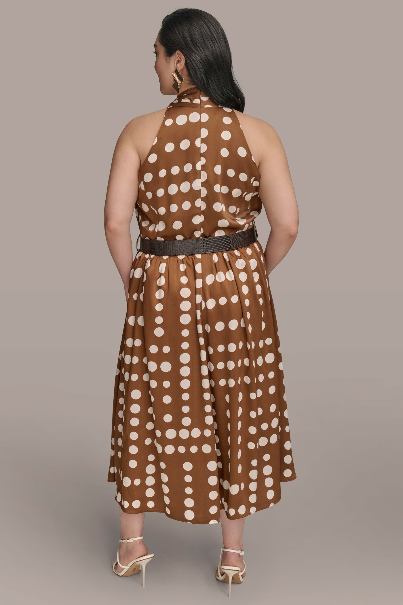 BELTED POLKA-DOT WRAP-EFFECT MIDI DRESS VIEW 9 | Essential Dresses BELTED POLKA-DOT WRAP-EFFECT MIDI DRESS VIEW 9 | Essential Dresses