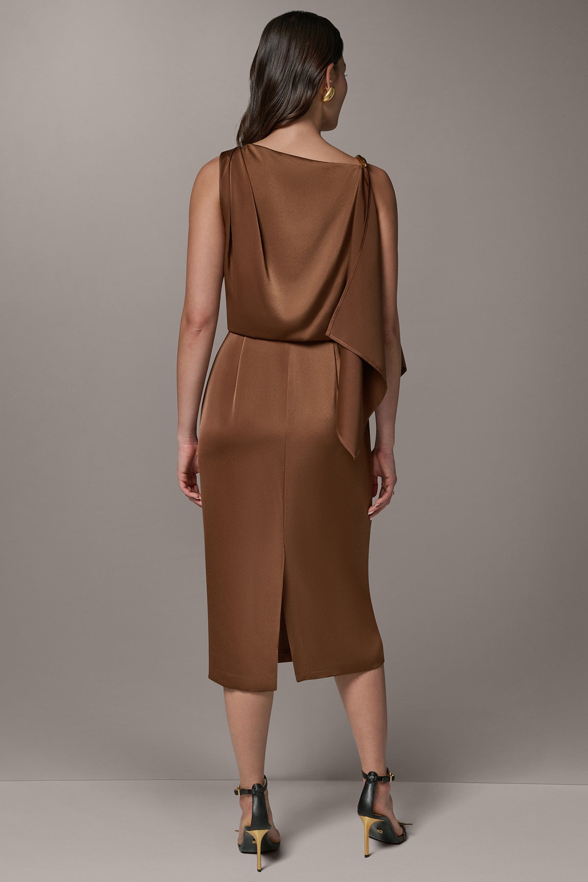 donna karan brown dress Women's Satin Square Neck Midi Sheath - Russet Womens Donna Karan Weekend book-appointment Size:8 x 10 Fashion Nova dress at