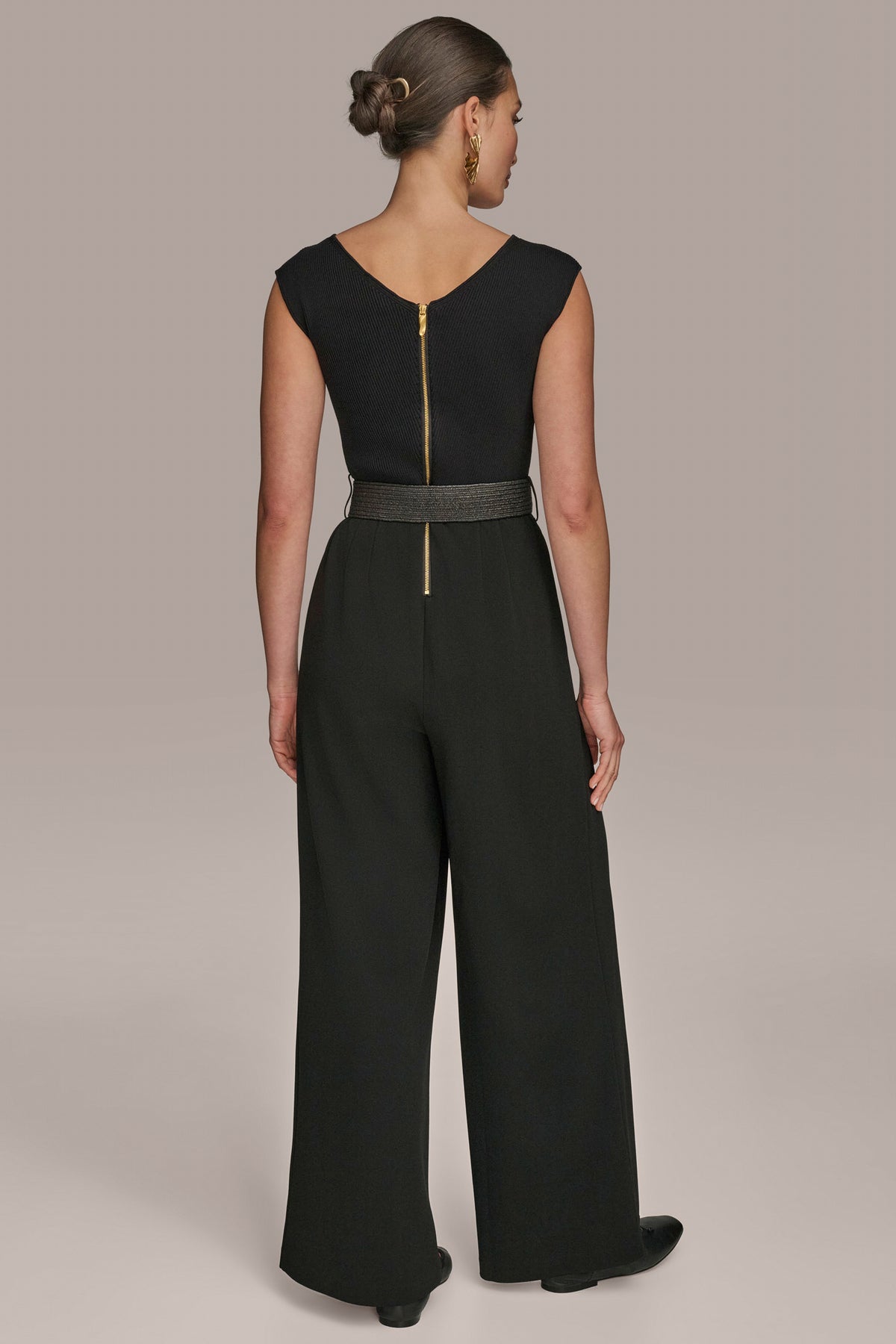 V Neck Wide Leg Jumpsuit Jumpsuit Donna Karan