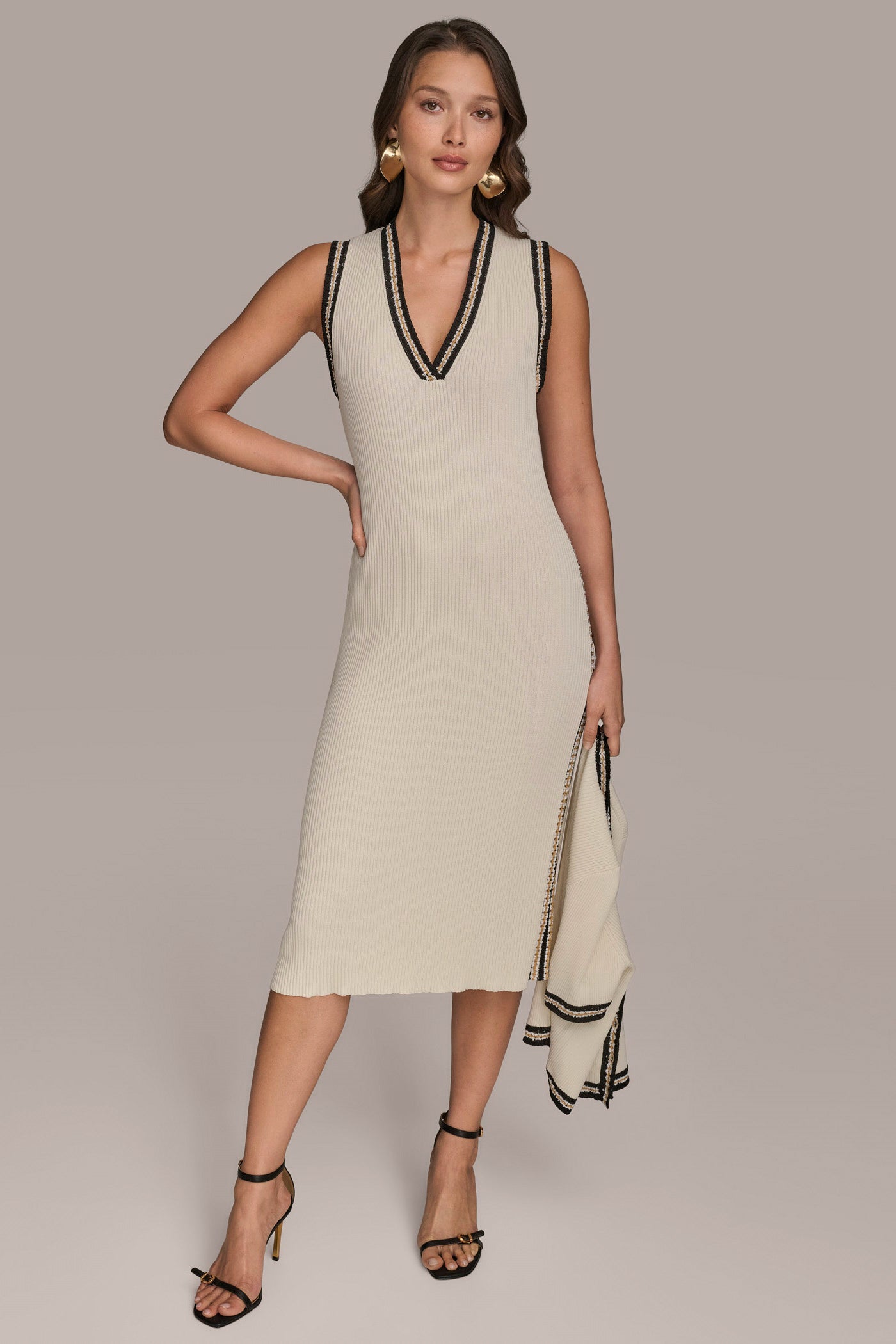 PIPED SHEATH DRESS WITH CARDIGAN VIEW 4 | Essential Dresses PIPED SHEATH DRESS WITH CARDIGAN VIEW 4 | Essential Dresses