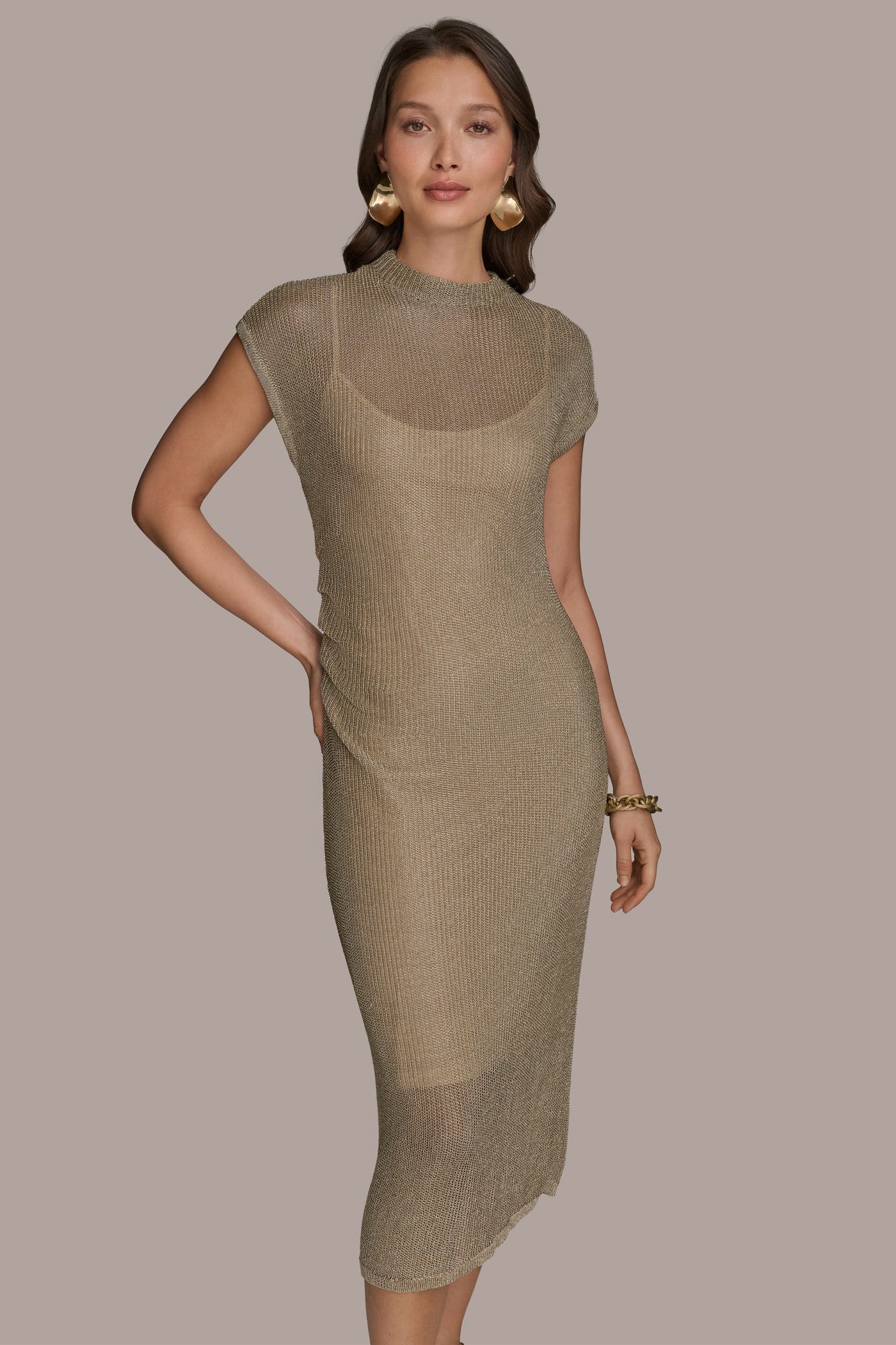 METALLIC MIDI SHEATH DRESS VIEW 4 | Clothing METALLIC MIDI SHEATH DRESS VIEW 4 | Clothing