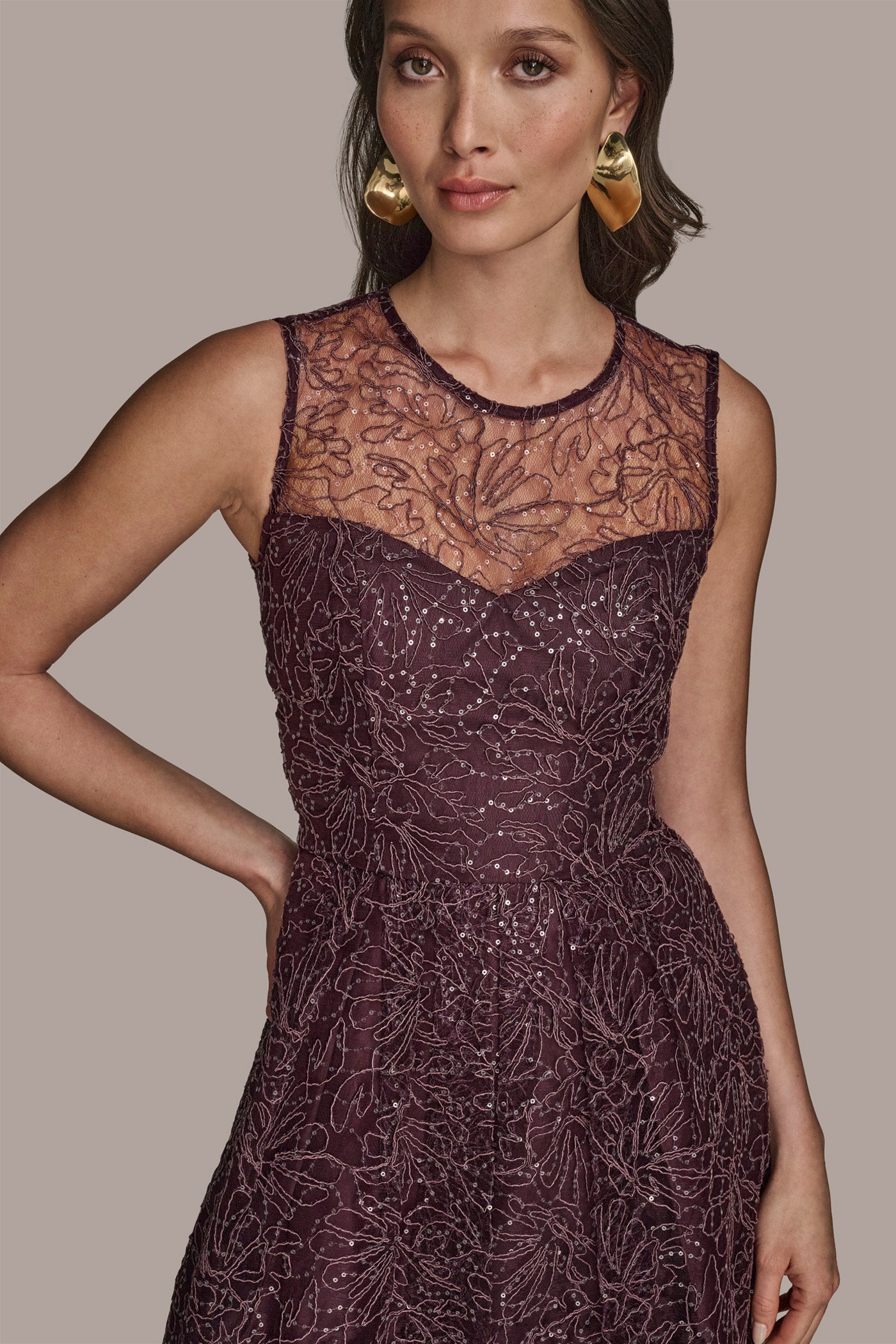 EMBELLISHED ILLUSION MIDI GOWN VIEW 5 | Cocktail & Party EMBELLISHED ILLUSION MIDI GOWN VIEW 5 | Cocktail & Party