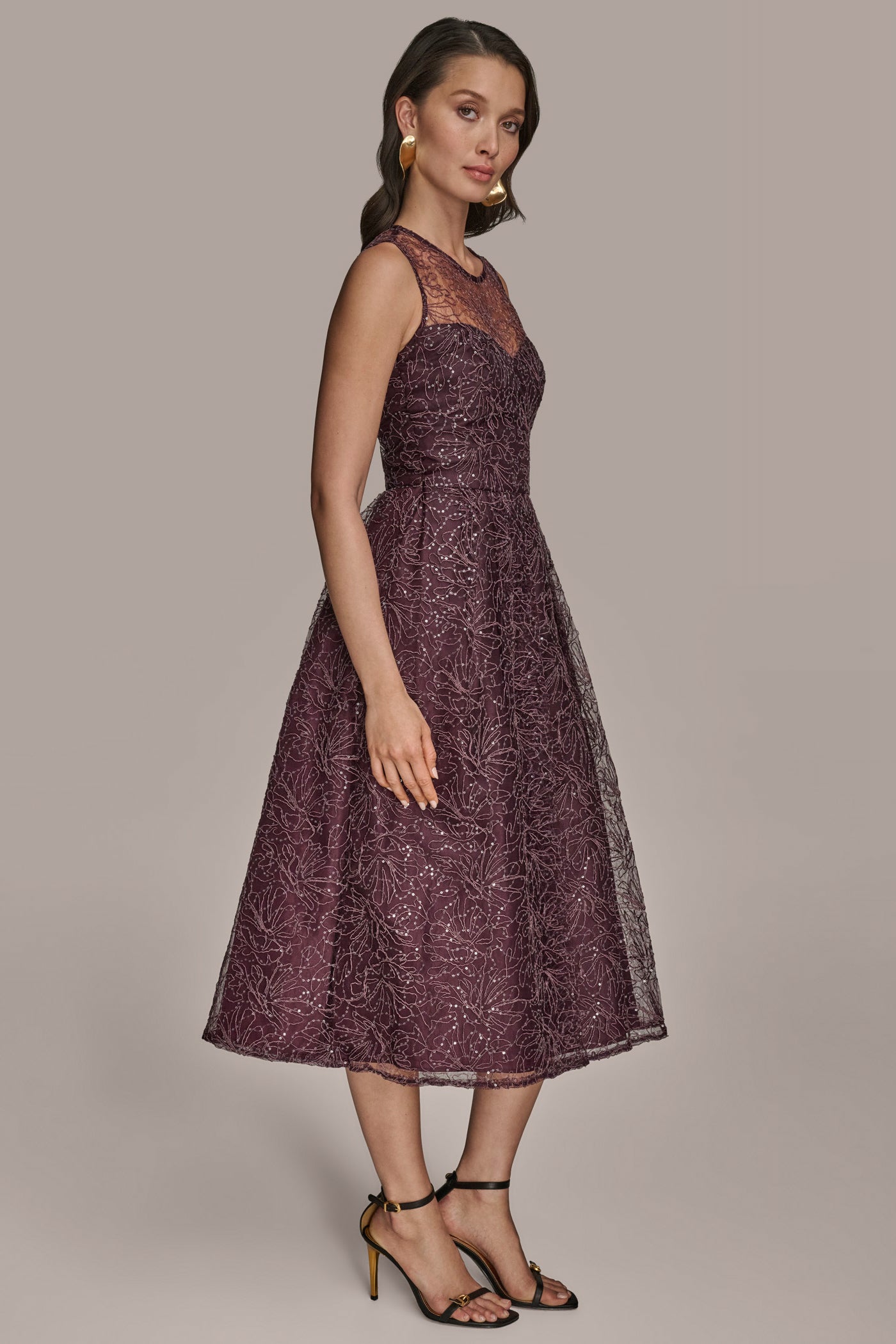 EMBELLISHED ILLUSION MIDI GOWN VIEW 3 | Cocktail & Party EMBELLISHED ILLUSION MIDI GOWN VIEW 3 | Cocktail & Party