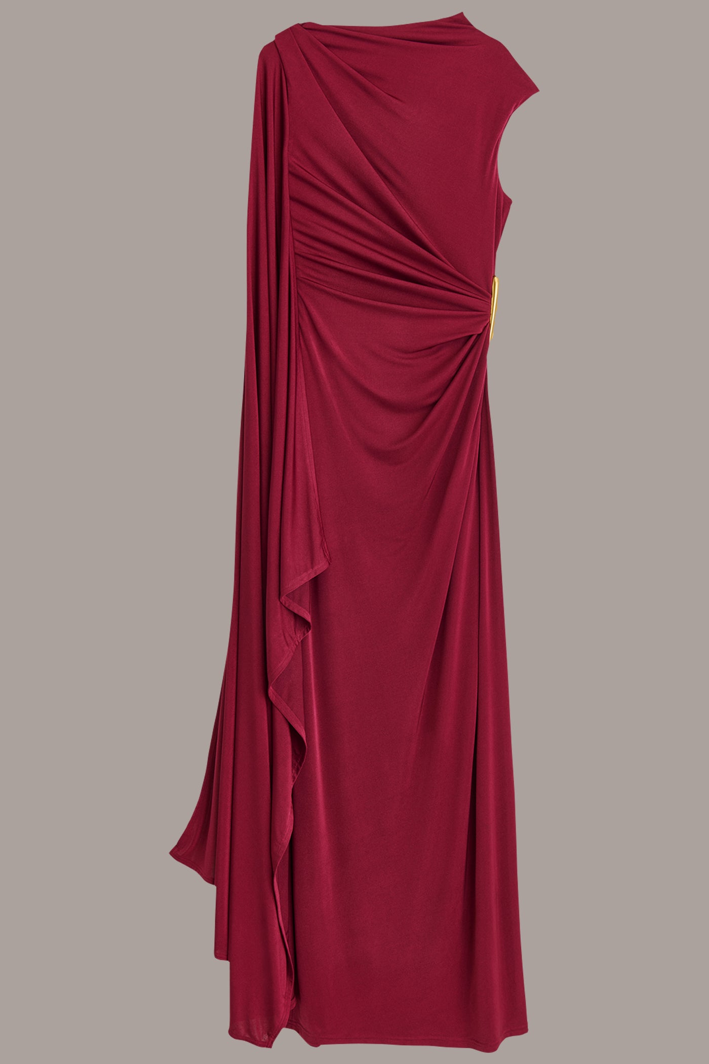 CAPE-SLEEVE GATHERED GOWN VIEW 8 CAPE-SLEEVE GATHERED GOWN VIEW 8