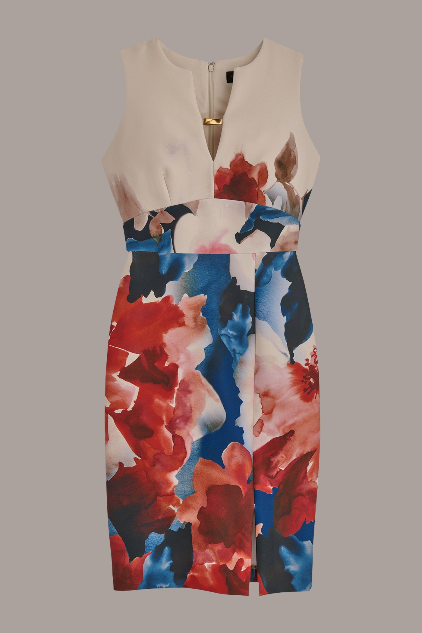 FLORAL KEYHOLE-FRONT SHEATH DRESS VIEW 9 FLORAL KEYHOLE-FRONT SHEATH DRESS VIEW 9