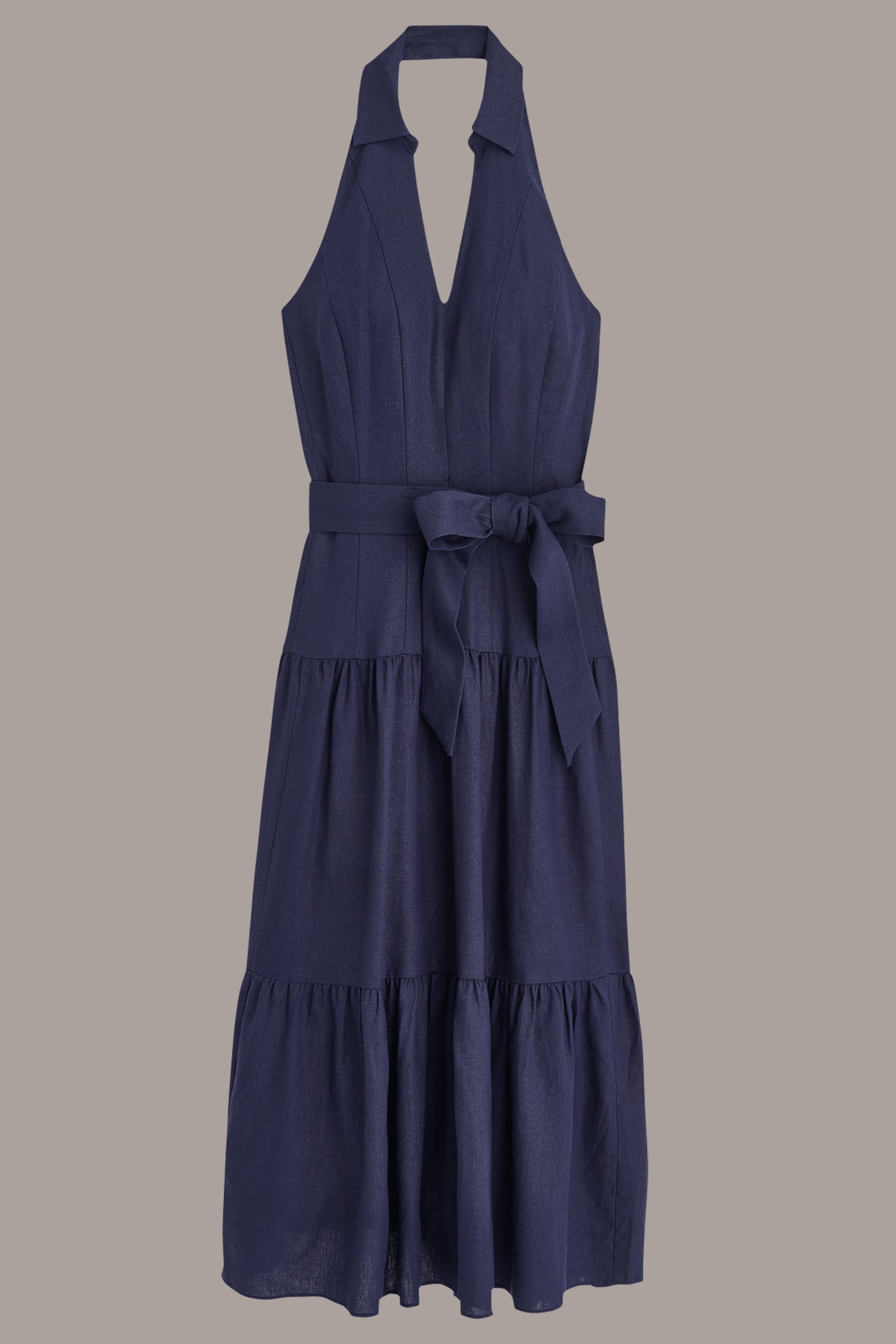 LINEN-BLEND MIDI HALTER SHIRT DRESS VIEW 9 | Sale Dresses and Jumpsuits LINEN-BLEND MIDI HALTER SHIRT DRESS VIEW 9 | Sale Dresses and Jumpsuits