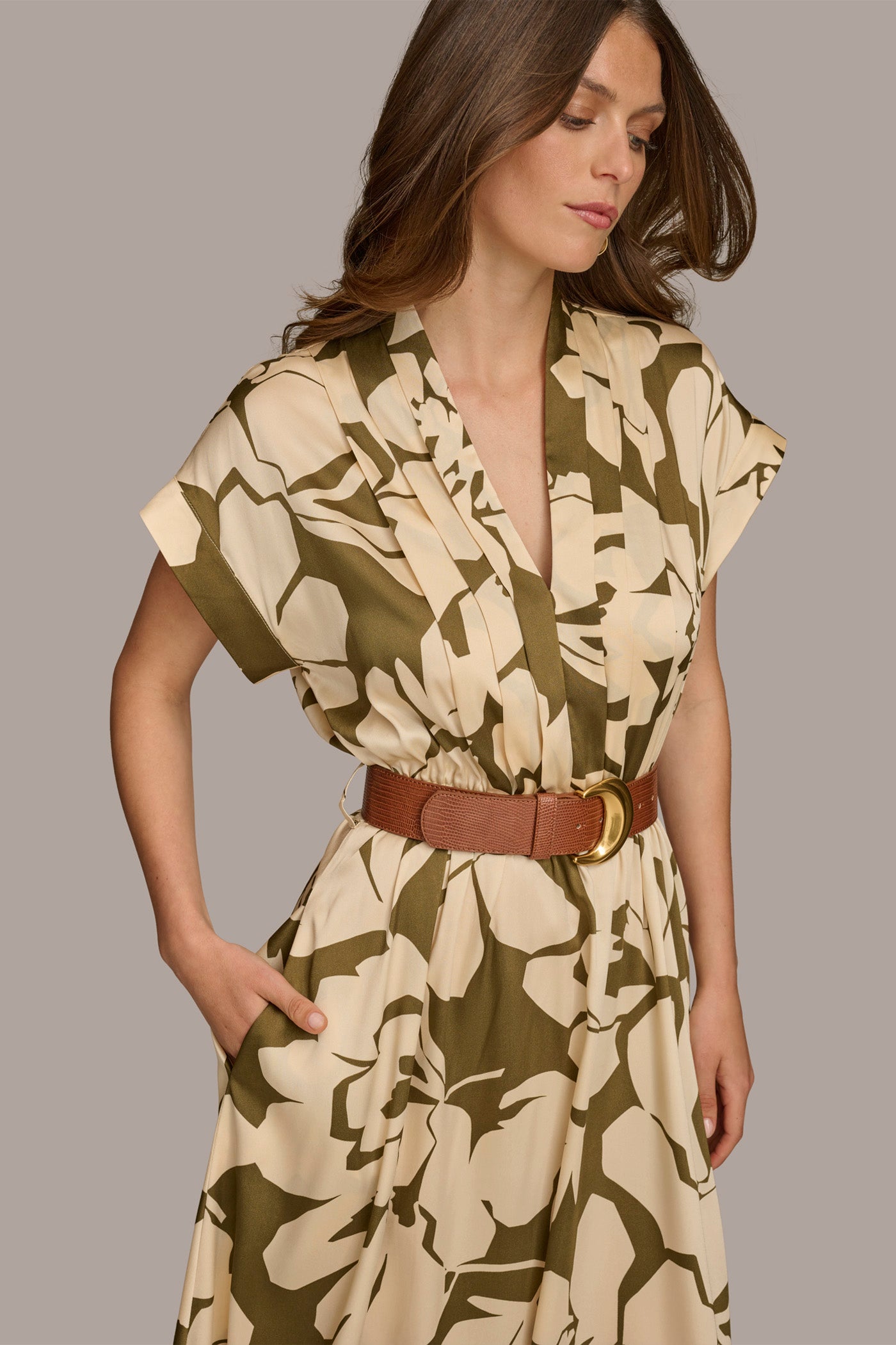 FIT AND FLARE MIDI DRESS WITH BELT VIEW 5 | Last Chance FIT AND FLARE MIDI DRESS WITH BELT VIEW 5 | Last Chance