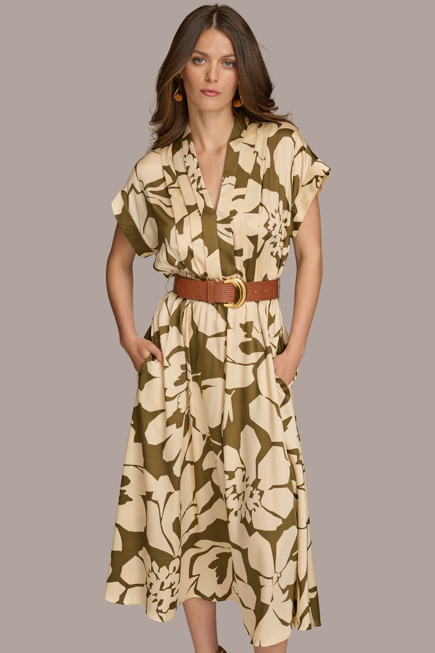 BELTED FLORAL MIDI DRESS VIEW 4 | Clothing BELTED FLORAL MIDI DRESS VIEW 4 | Clothing
