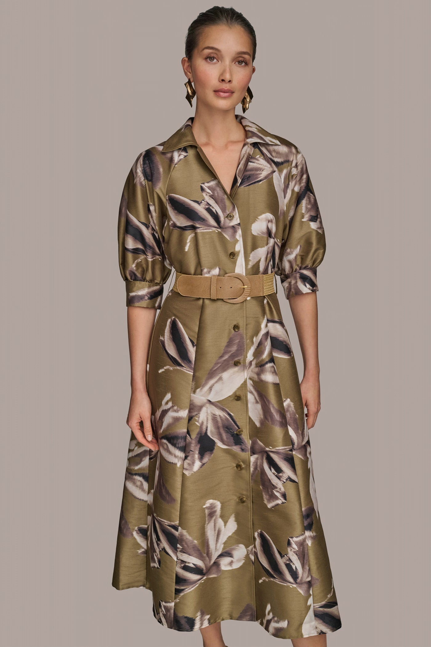 BELTED MIDI SHIRT DRESS VIEW 4 BELTED MIDI SHIRT DRESS VIEW 4