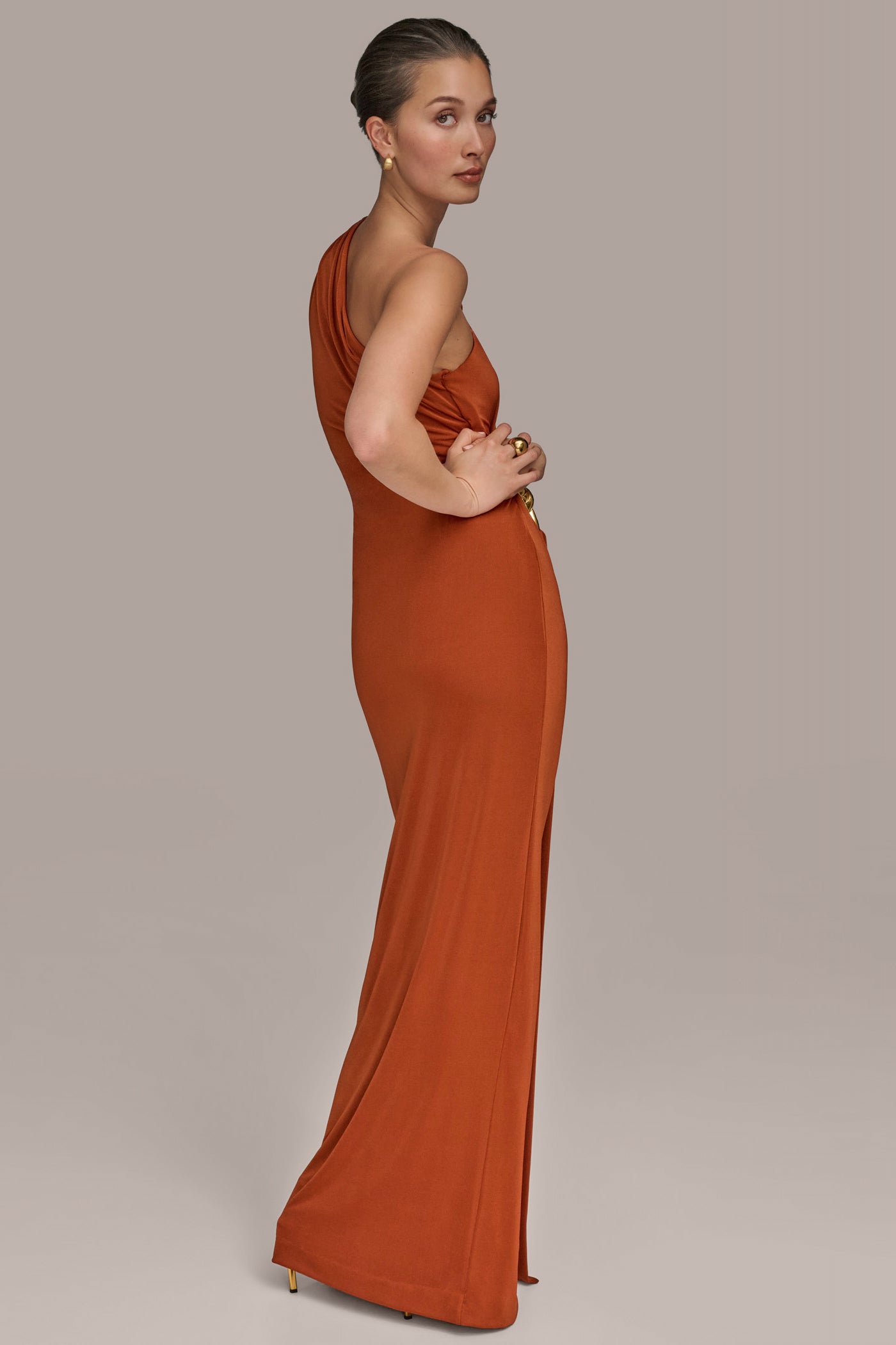 ONE SHOULDER EMBELLISHED GOWN VIEW 5 ONE SHOULDER EMBELLISHED GOWN VIEW 5