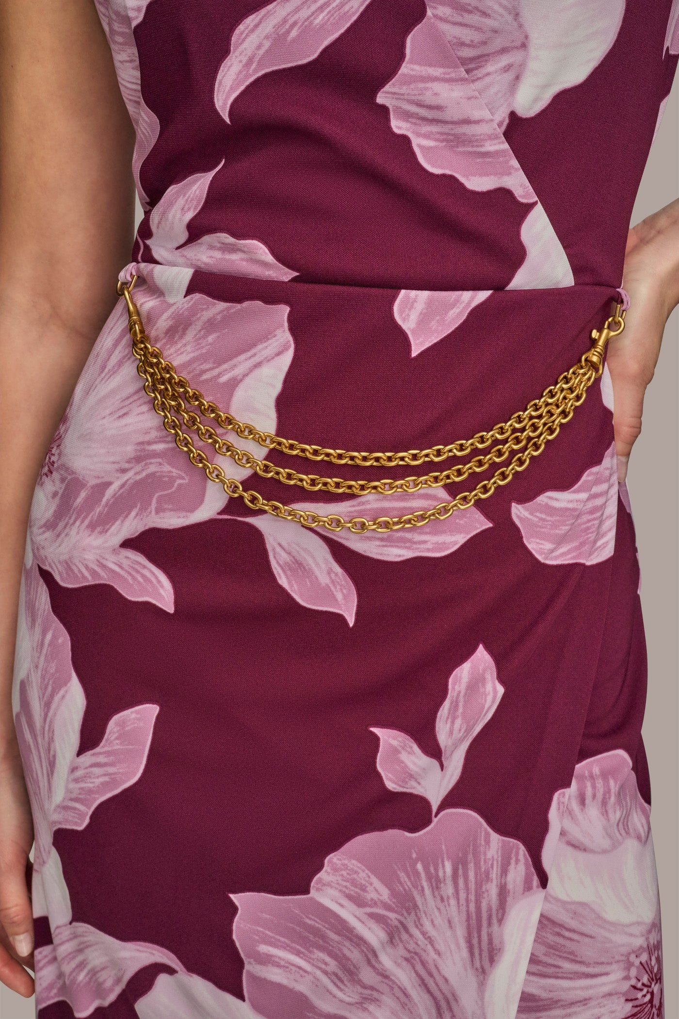 WRAP-EFFECT CHAIN-BELTED SHEATH DRESS VIEW 6 | Cocktail & Party WRAP-EFFECT CHAIN-BELTED SHEATH DRESS VIEW 6 | Cocktail & Party