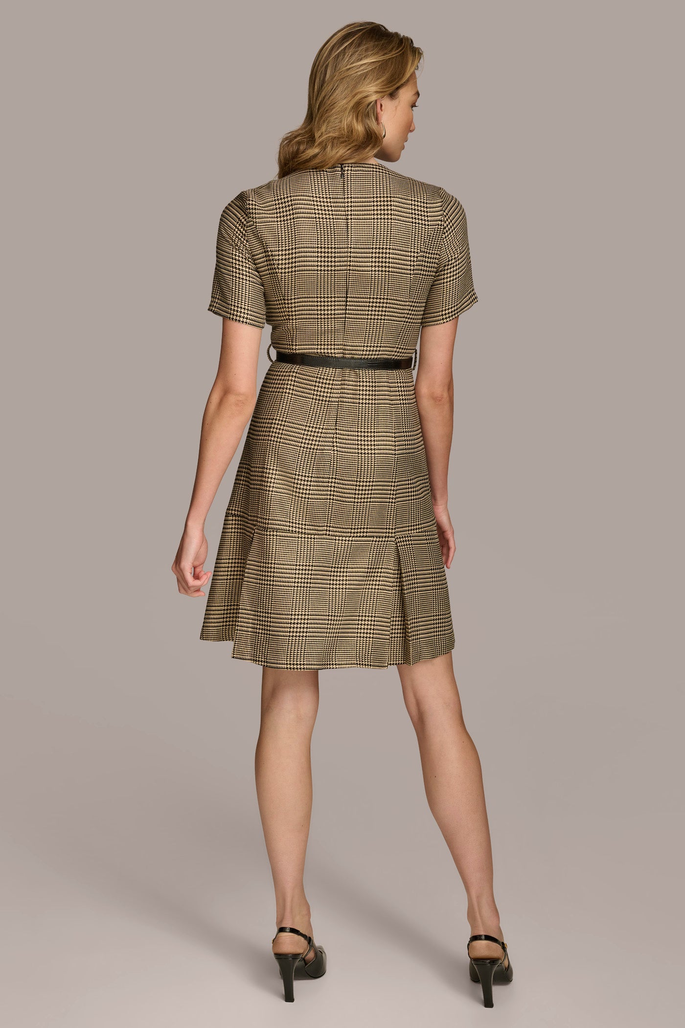 PLEATED PLAID DRESS WITH BELT VIEW 3 | Select Dresses PLEATED PLAID DRESS WITH BELT VIEW 3 | Select Dresses