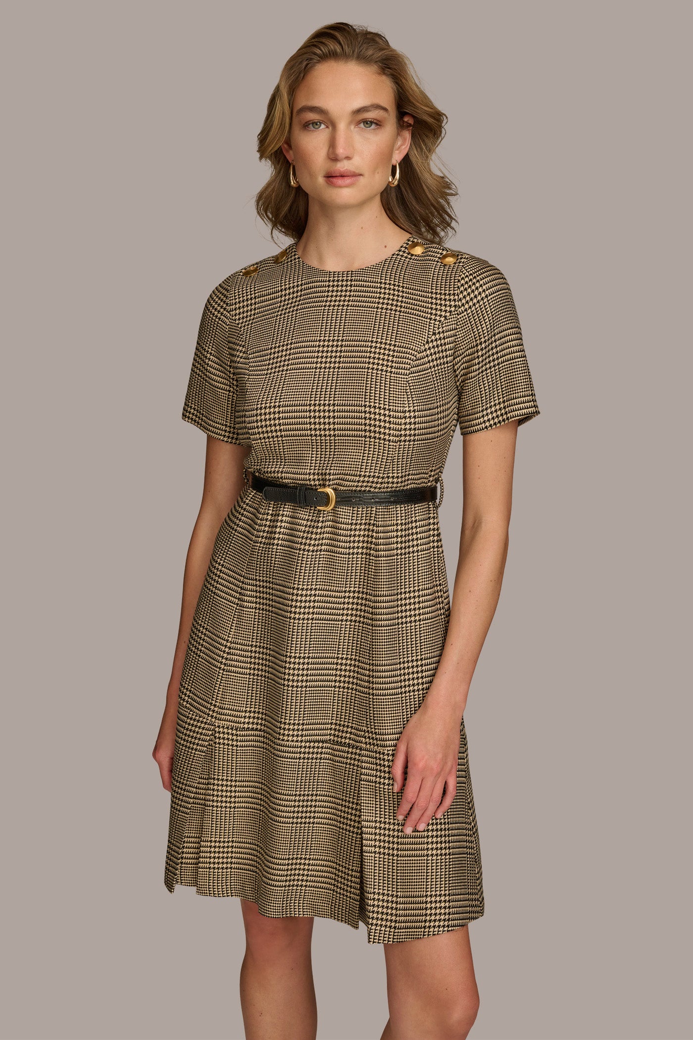 PLEATED PLAID DRESS WITH BELT VIEW 5 | Select Dresses PLEATED PLAID DRESS WITH BELT VIEW 5 | Select Dresses