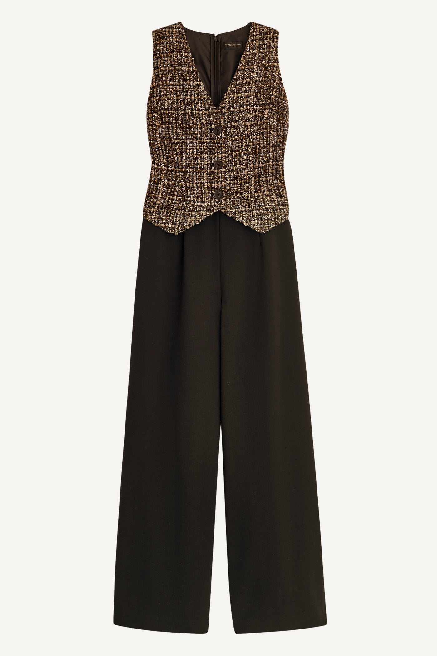 TAILORED JUMPSUIT WITH TWEED VEST VIEW 5 TAILORED JUMPSUIT WITH TWEED VEST VIEW 5