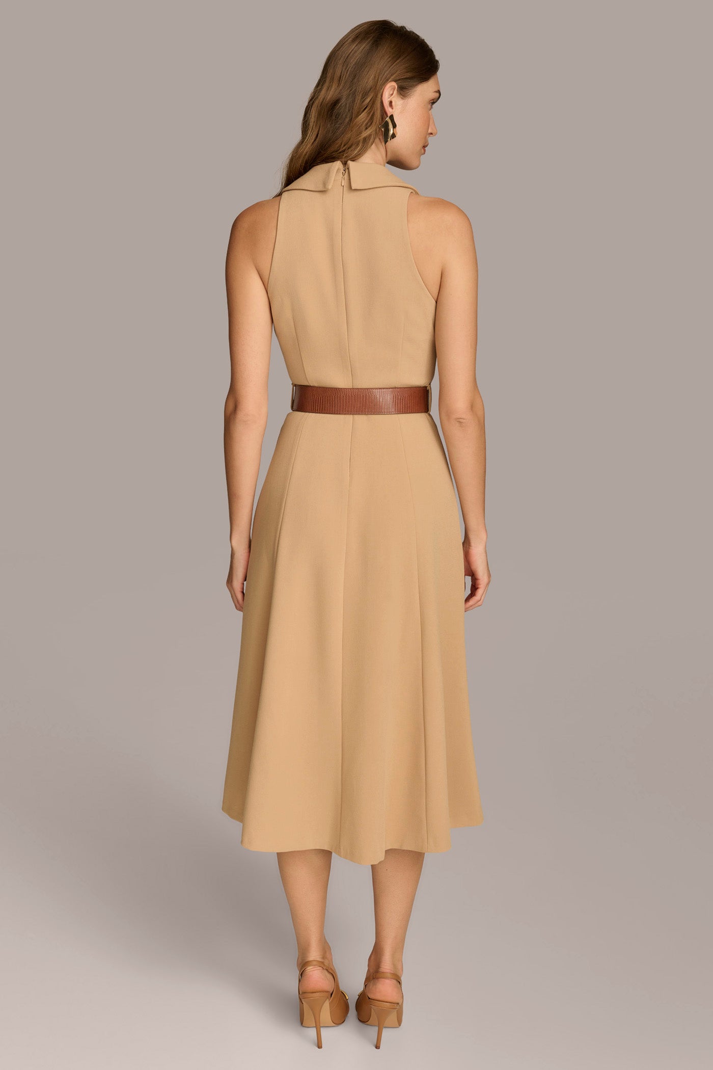 CREPE FIT AND FLARE DRESS WITH BELT | View 2 | Office to Evening Dresses CREPE FIT AND FLARE DRESS WITH BELT | View 2 | Office to Evening Dresses