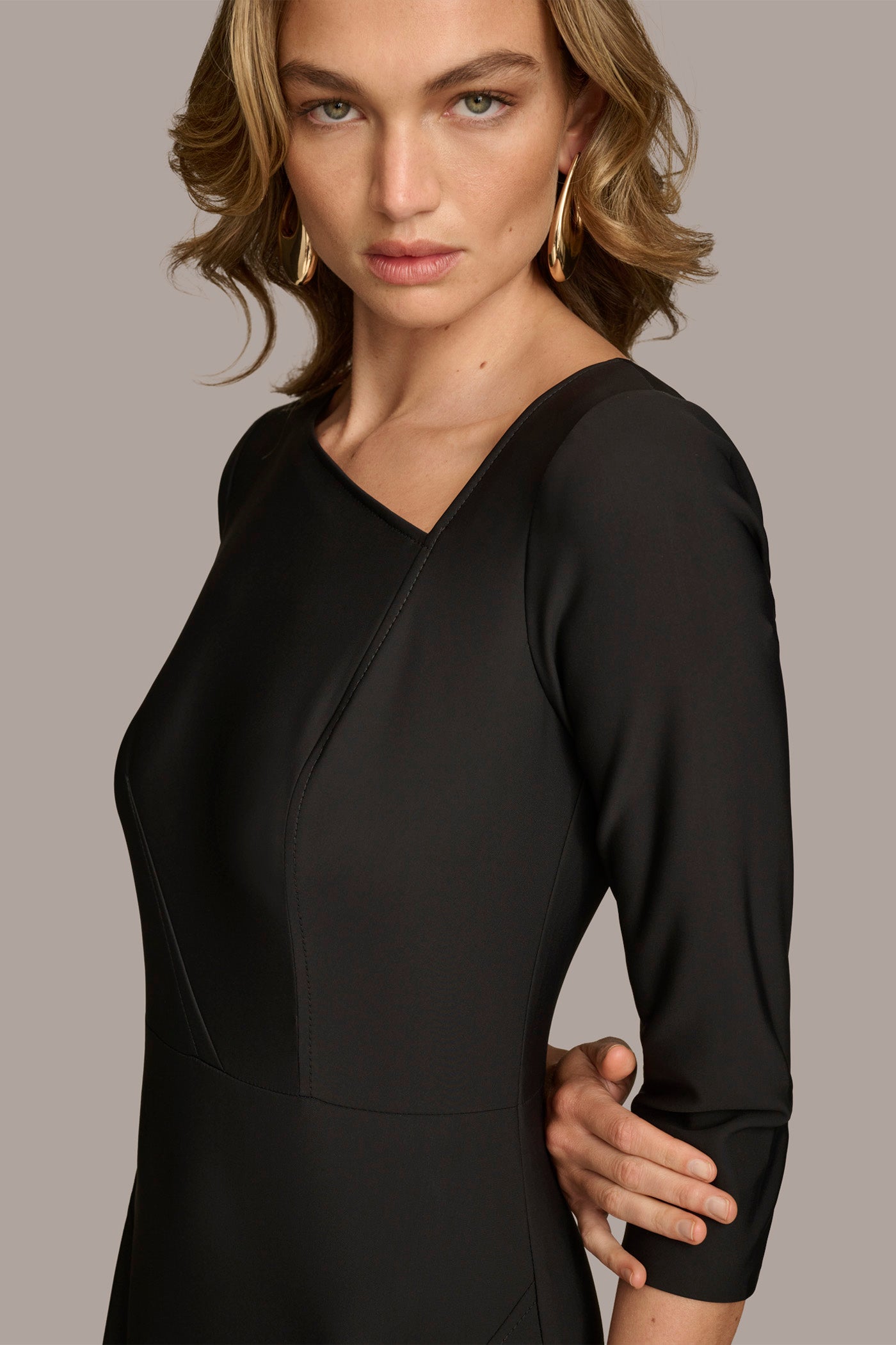 SCUBA SHEATH WITH ASYMMETRICAL NECK VIEW 4 | Black Dresses SCUBA SHEATH WITH ASYMMETRICAL NECK VIEW 4 | Black Dresses
