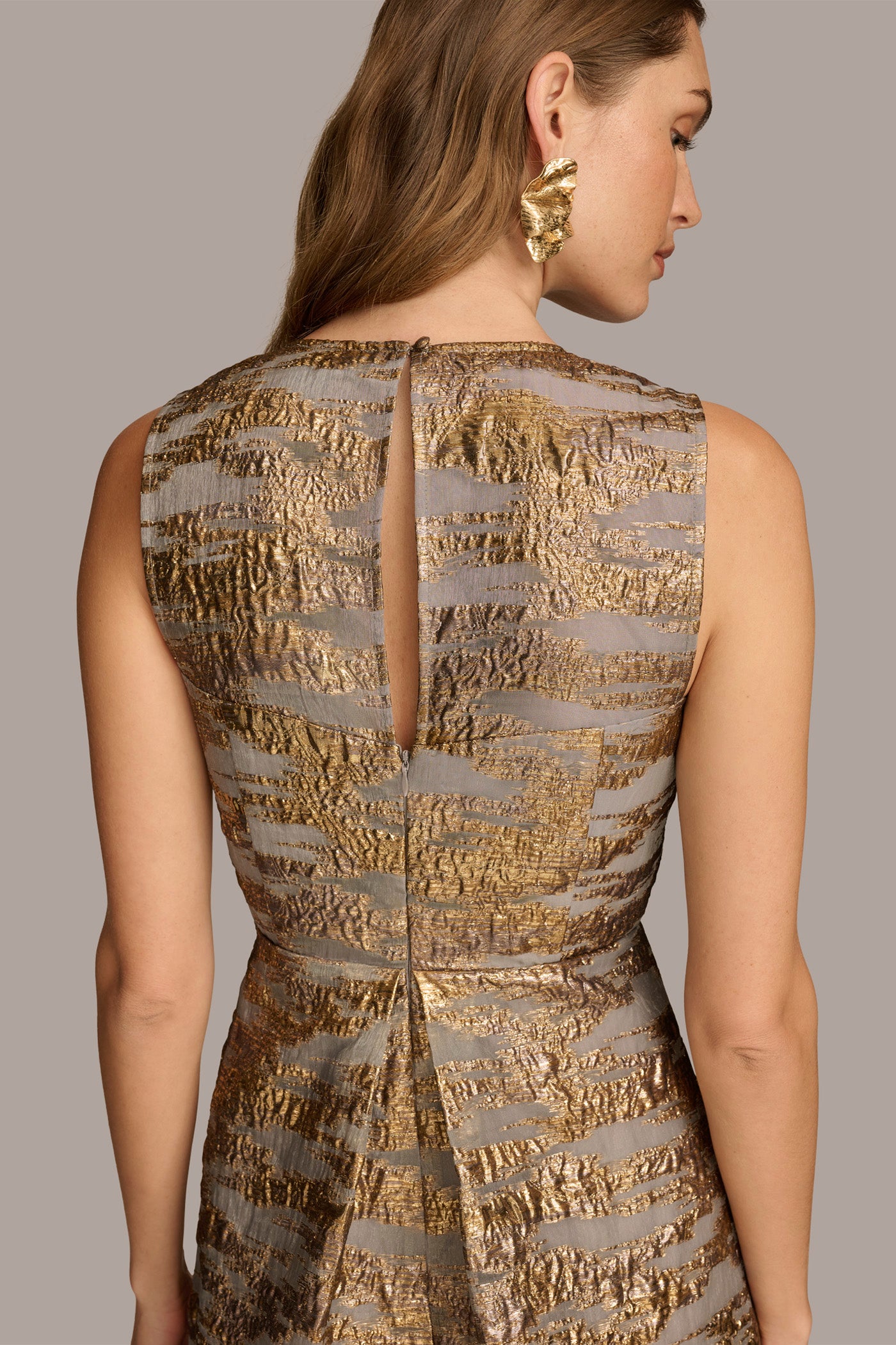 BELTED BROCADE MIDI GOWN VIEW 6 BELTED BROCADE MIDI GOWN VIEW 6
