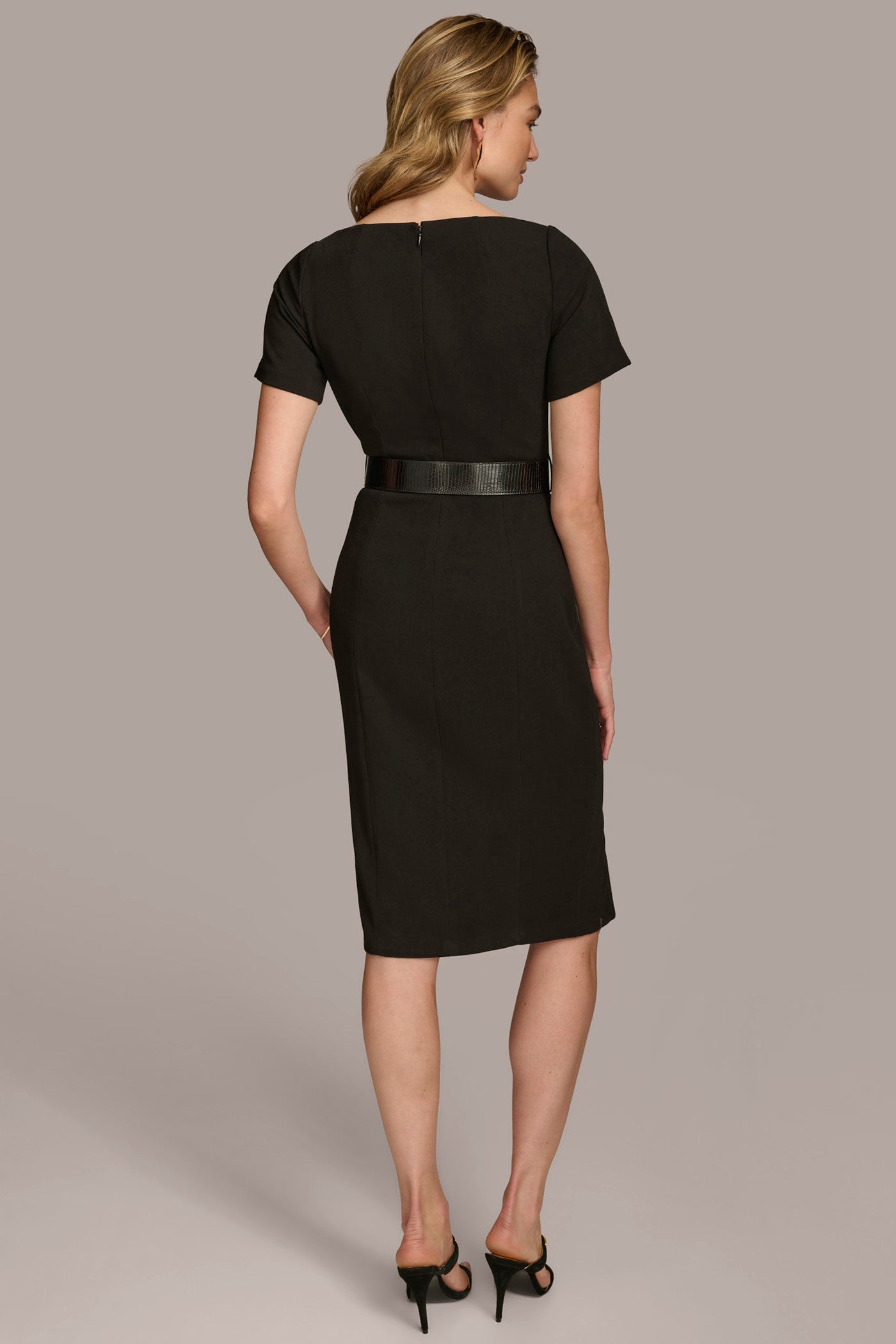 CREPE V-NECK DRESS WITH BELT | View 2 | BEST IN BLACK CREPE V-NECK DRESS WITH BELT | View 2 | BEST IN BLACK