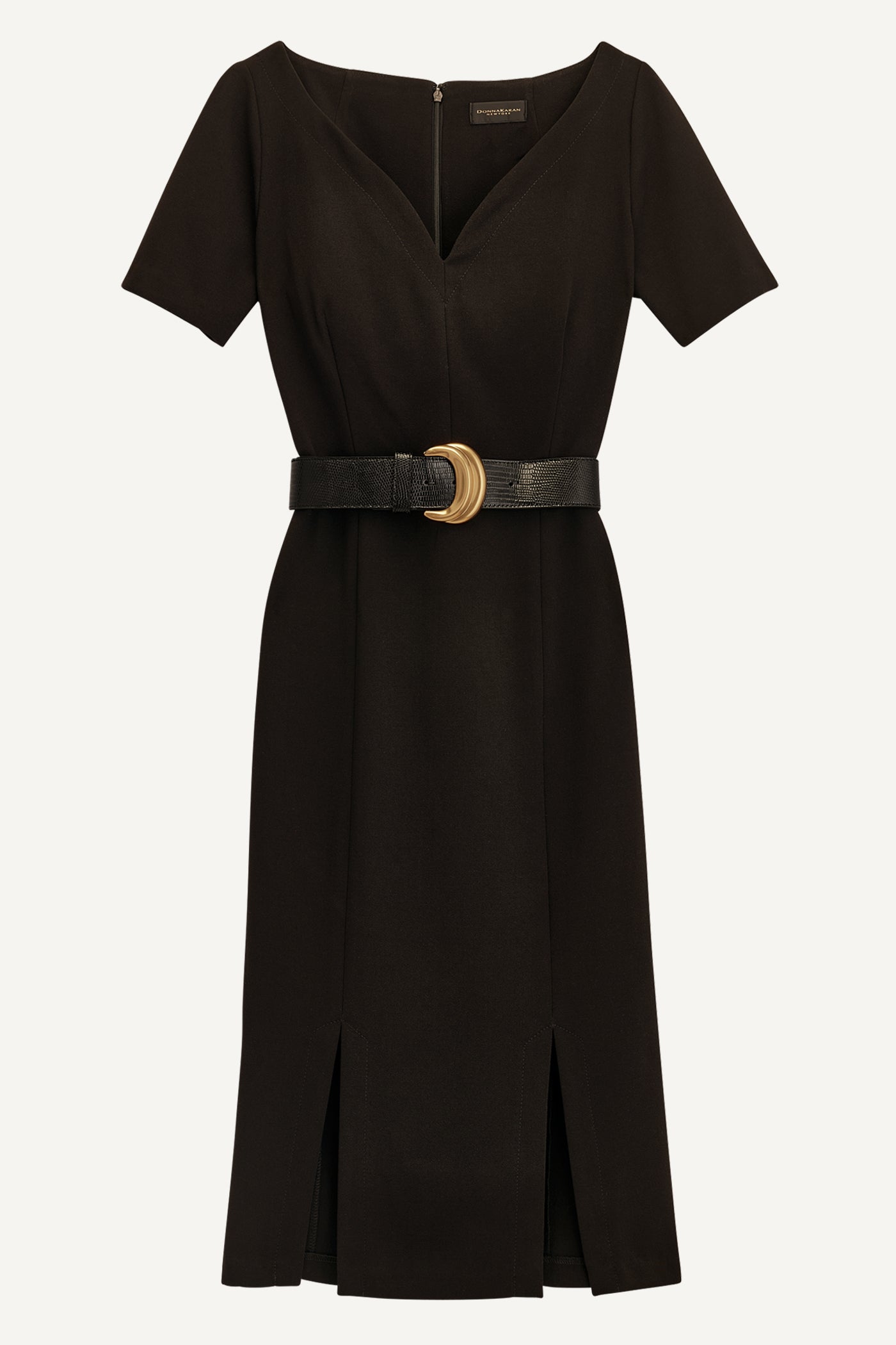CREPE V-NECK DRESS WITH BELT VIEW 6 CREPE V-NECK DRESS WITH BELT VIEW 6