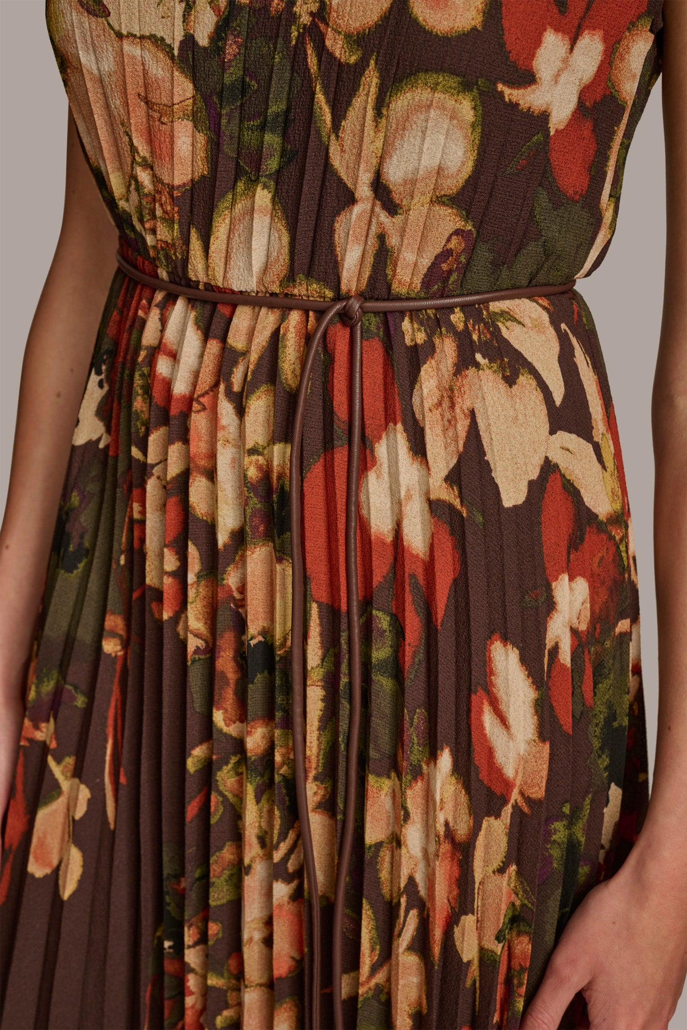 CHIFFON PLEATED A LINE DRESS WITH CORD BELT VIEW 6 | All Products CHIFFON PLEATED A LINE DRESS WITH CORD BELT VIEW 6 | All Products