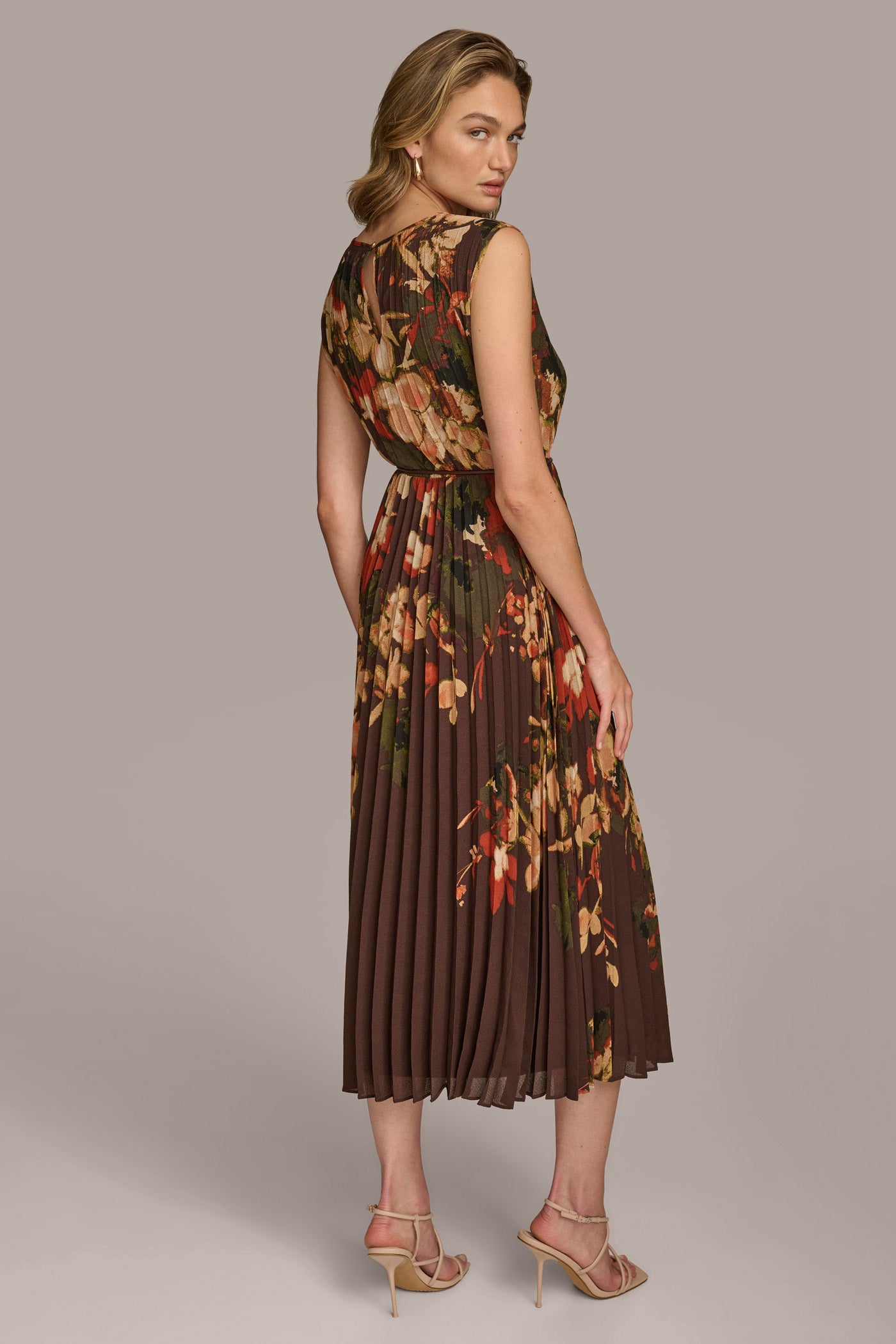 CHIFFON PLEATED A LINE DRESS WITH CORD BELT VIEW 4 | All Products CHIFFON PLEATED A LINE DRESS WITH CORD BELT VIEW 4 | All Products