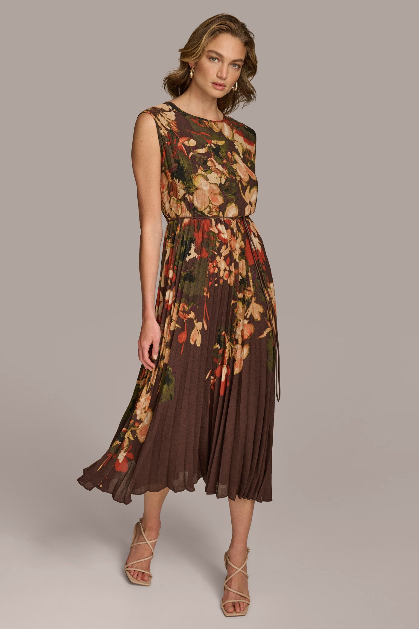 CHIFFON PLEATED A LINE DRESS WITH CORD BELT | View 1 | Dresses & Jumpsuits CHIFFON PLEATED A LINE DRESS WITH CORD BELT | View 1 | Dresses & Jumpsuits