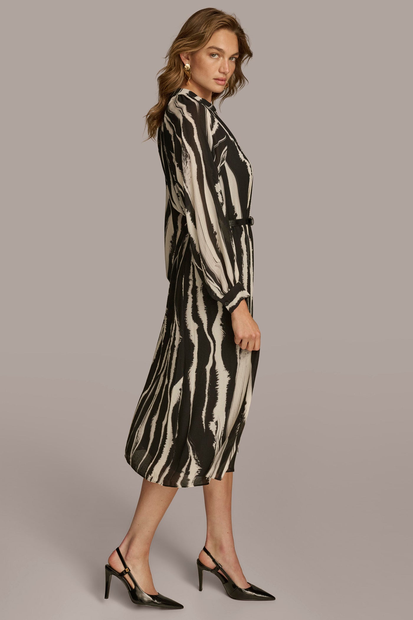 PRINTED CHIFFON SHIRT DRESS VIEW 3 | Office to Evening Dresses PRINTED CHIFFON SHIRT DRESS VIEW 3 | Office to Evening Dresses