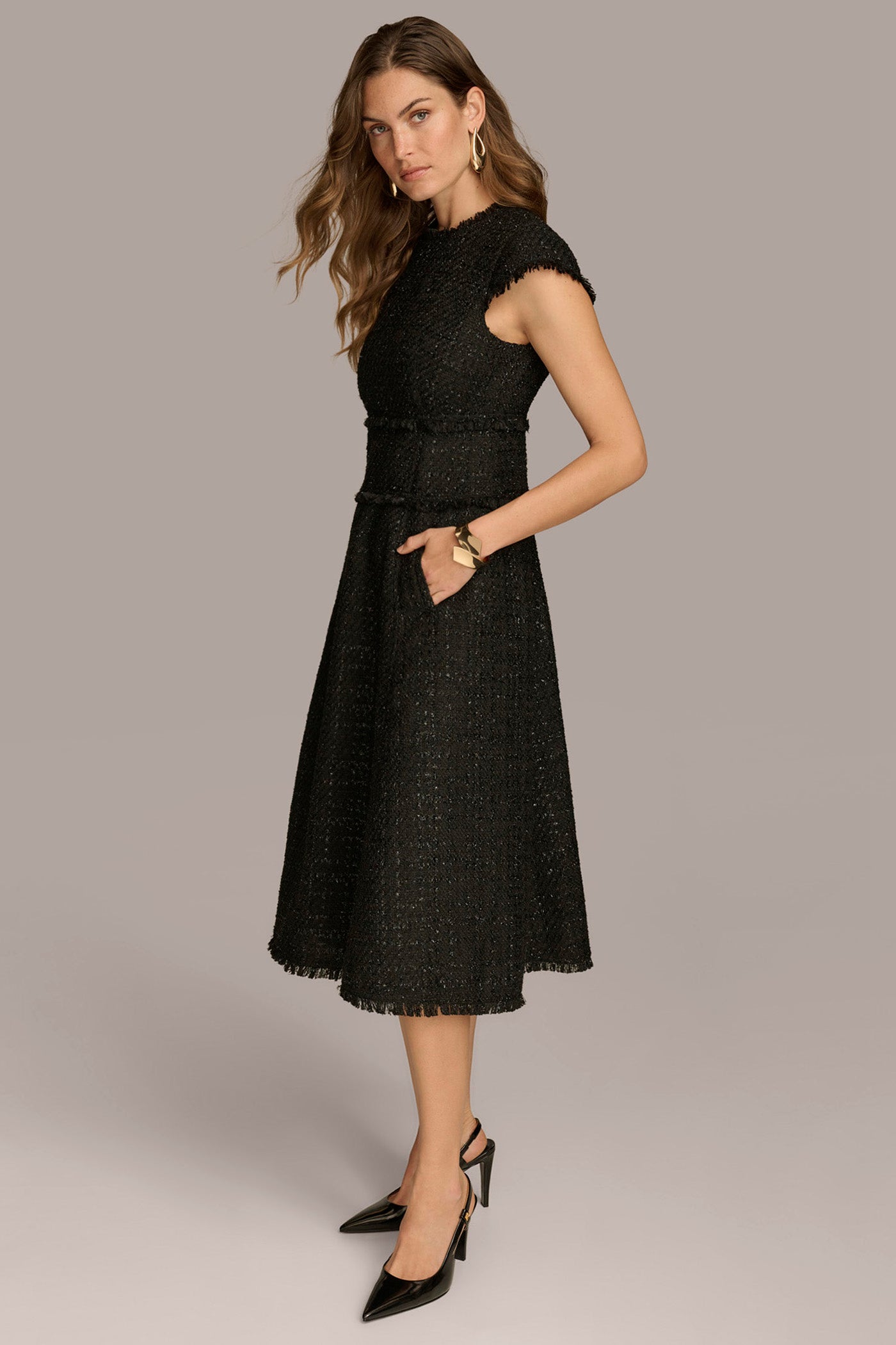 TWEED MIDI DRESS VIEW 3 TWEED MIDI DRESS VIEW 3