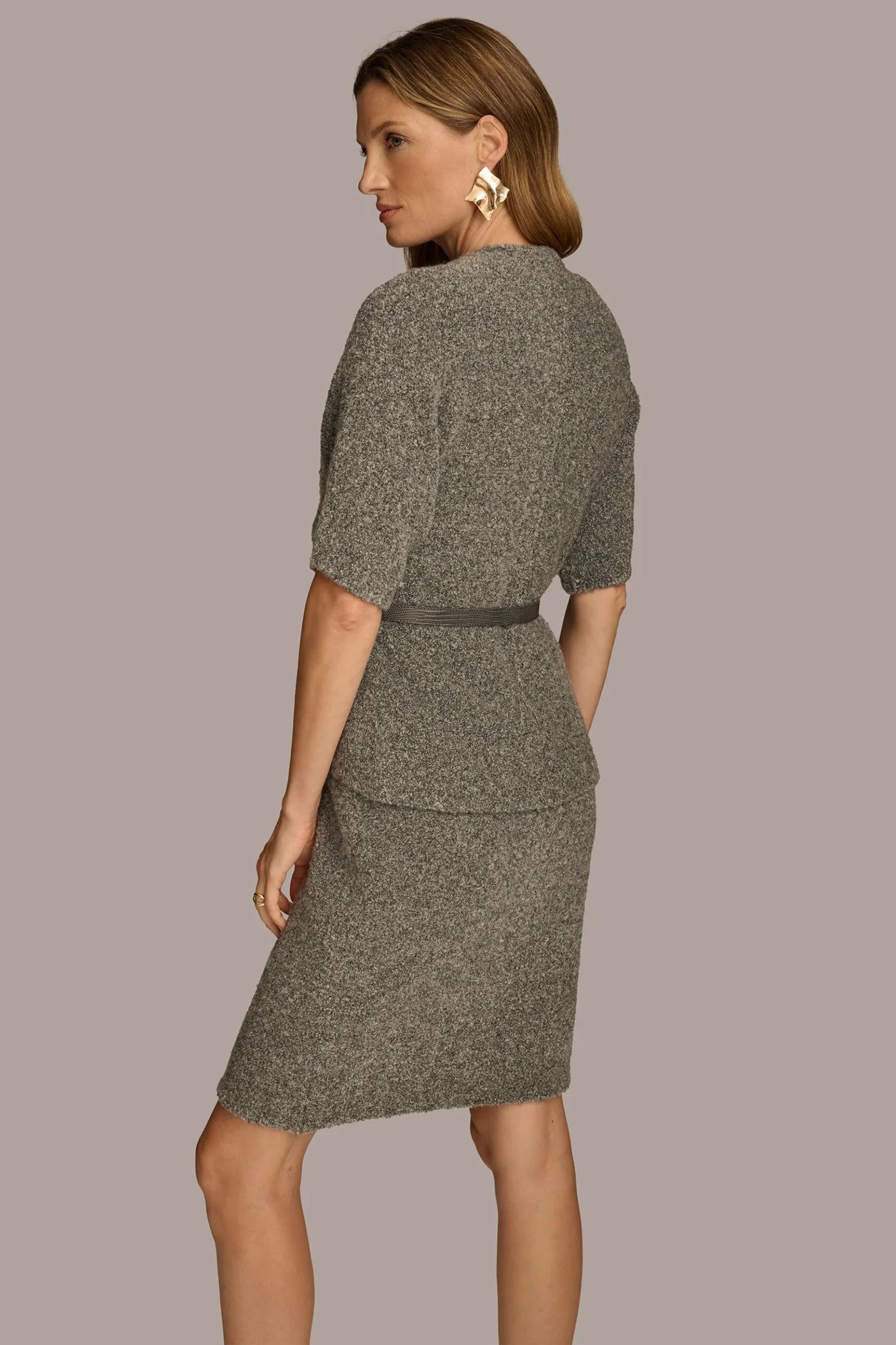 TWO-PIECE SWEATER DRESS WITH BELT | View 2 | Select Dresses TWO-PIECE SWEATER DRESS WITH BELT | View 2 | Select Dresses